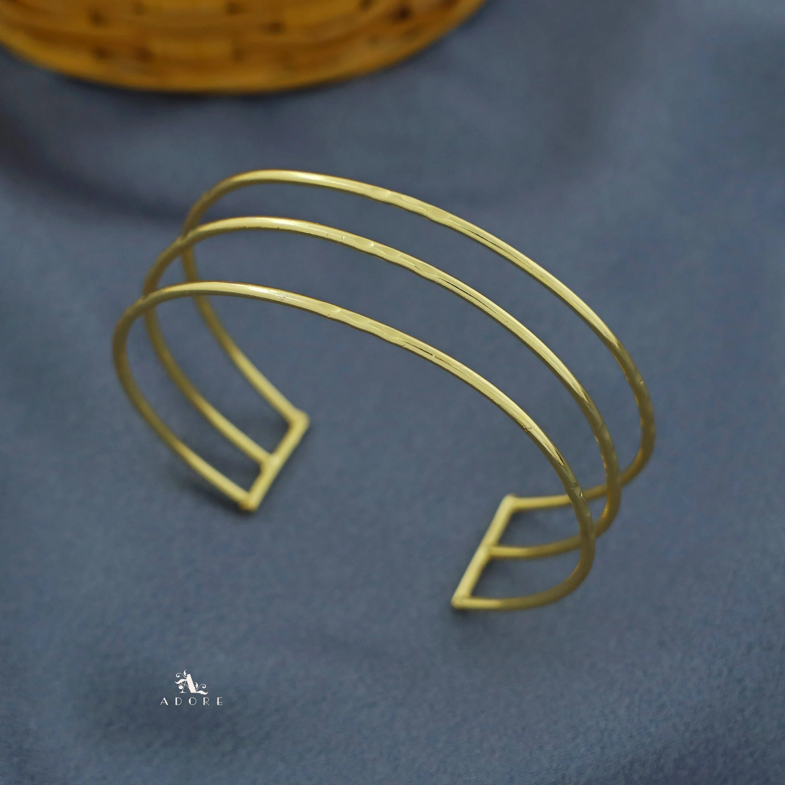 Merin Golden Simple Layered Bangle - Image 10