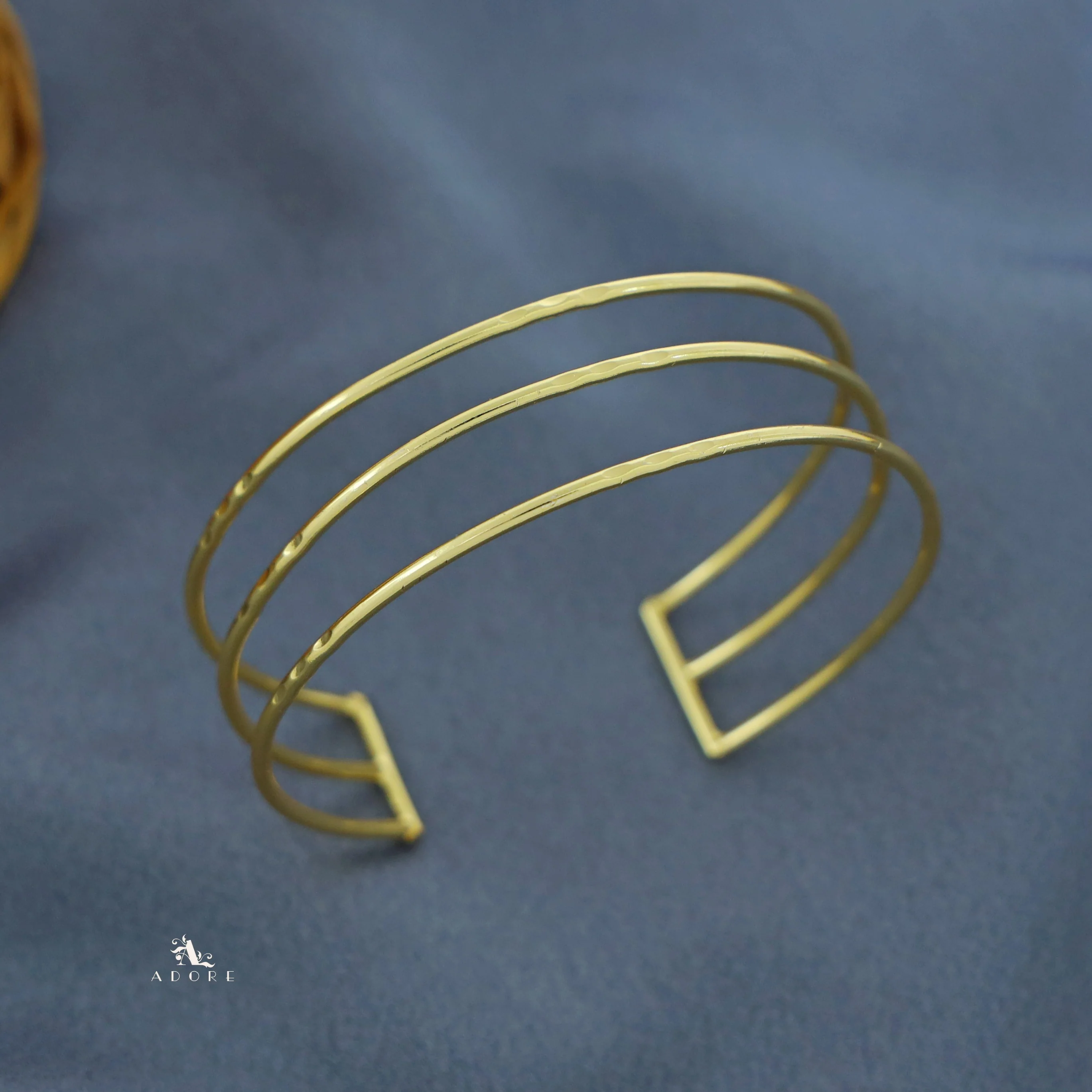 Merin Golden Simple Layered Bangle - Image 11