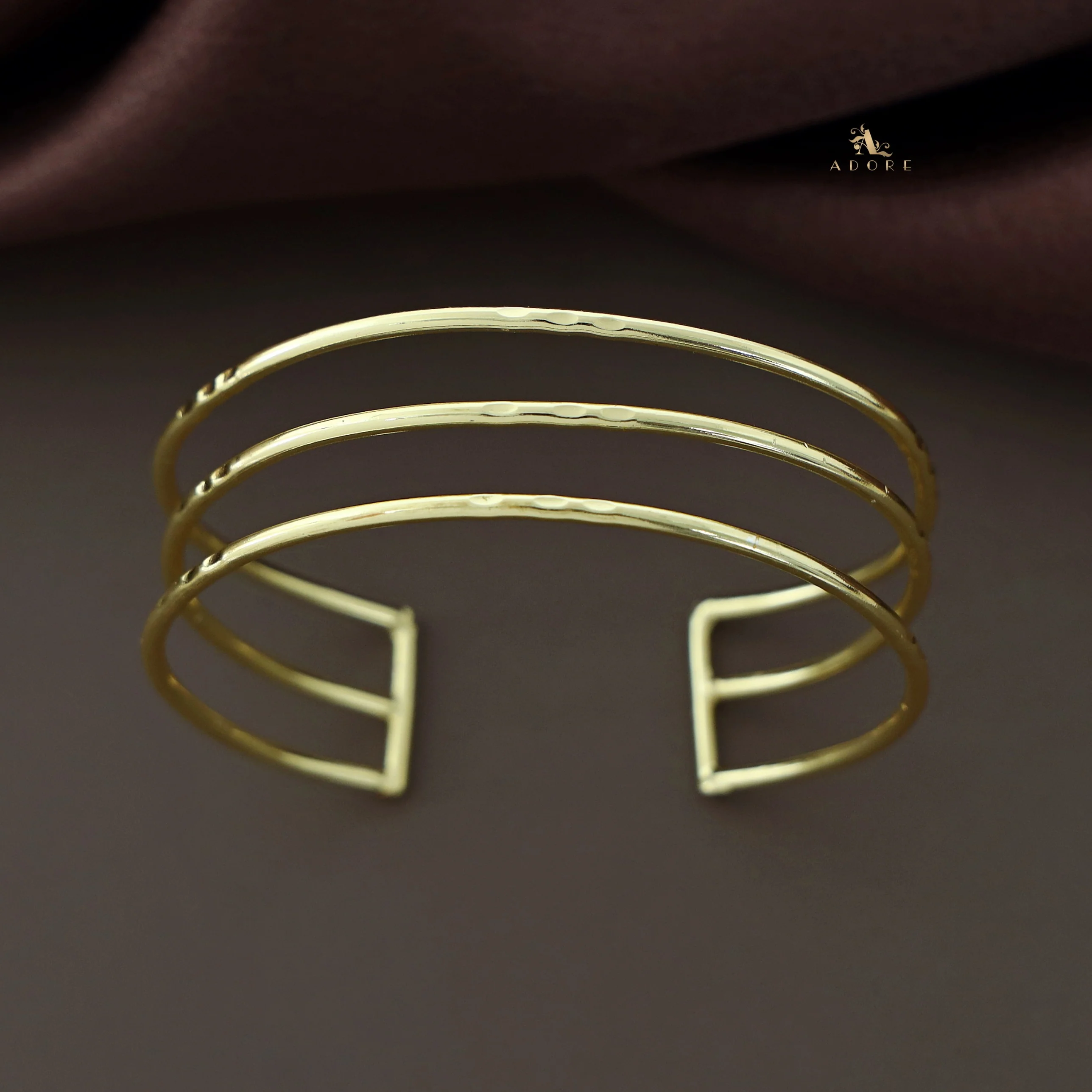 Merin Golden Simple Layered Bangle - Image 2