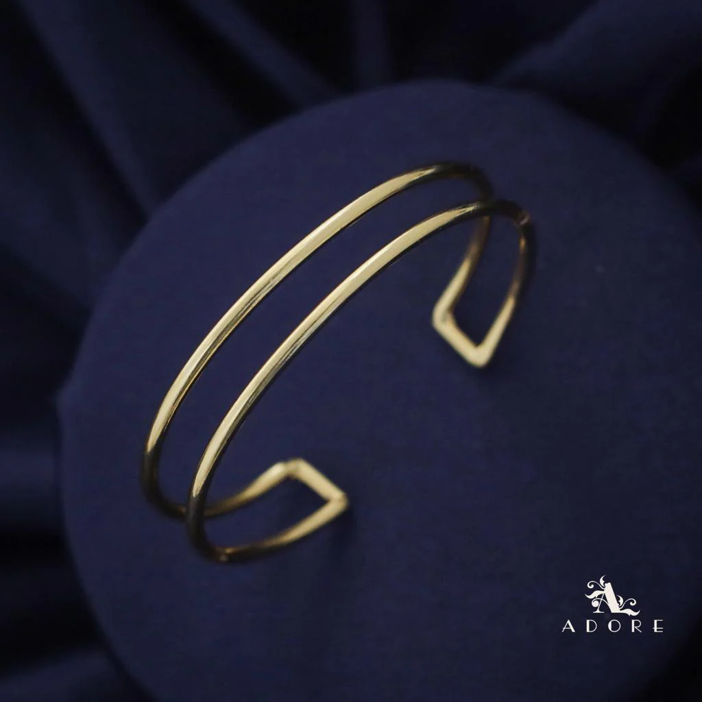 Merin Golden Simple Layered Bangle - Image 3
