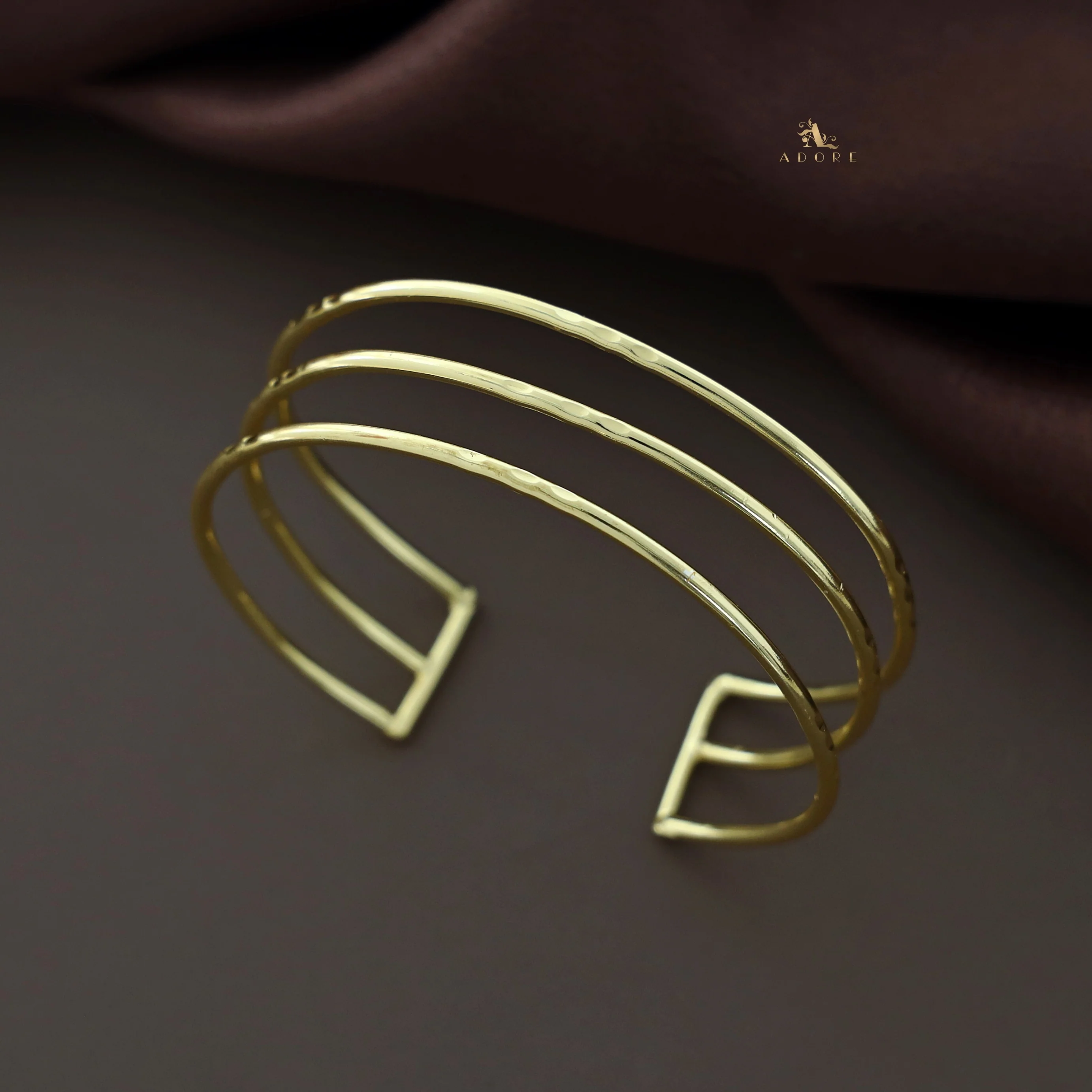 Merin Golden Simple Layered Bangle - Image 4