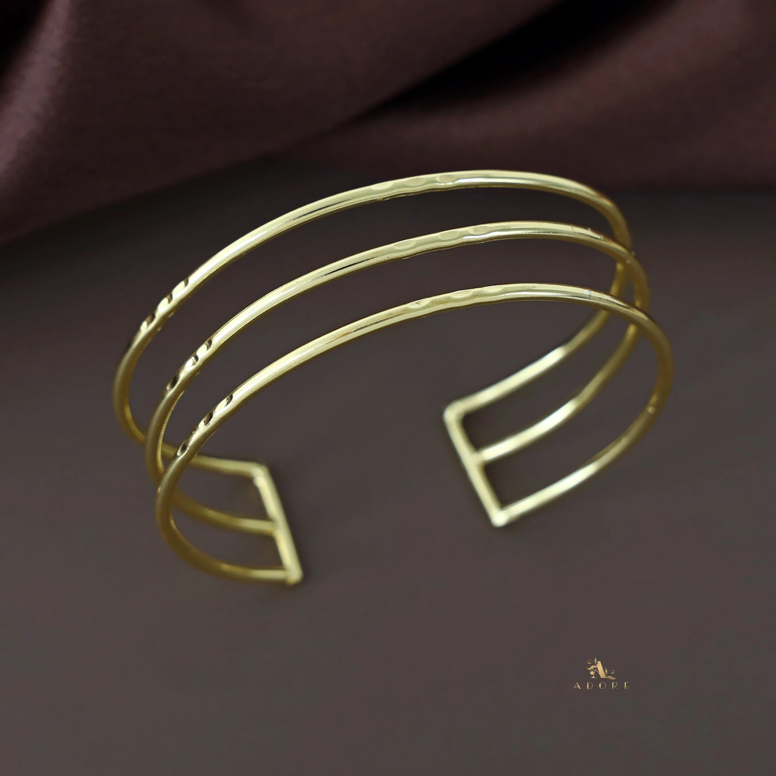Merin Golden Simple Layered Bangle - Image 5