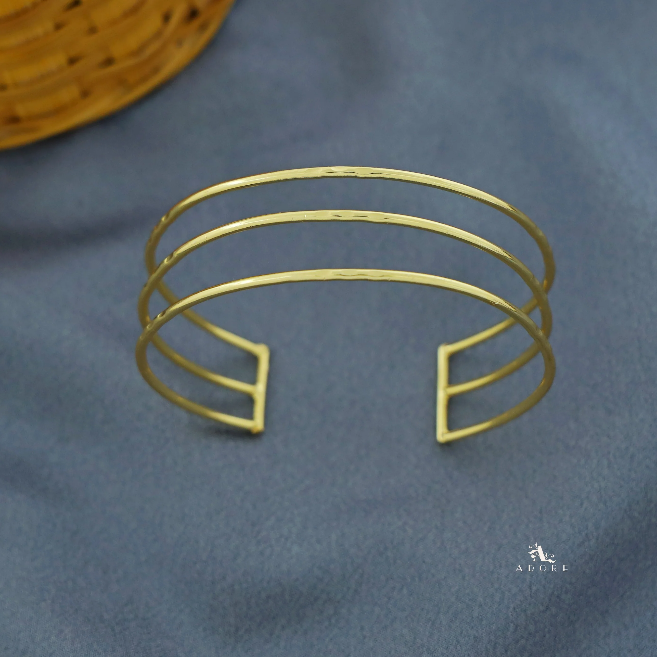 Merin Golden Simple Layered Bangle - Image 6