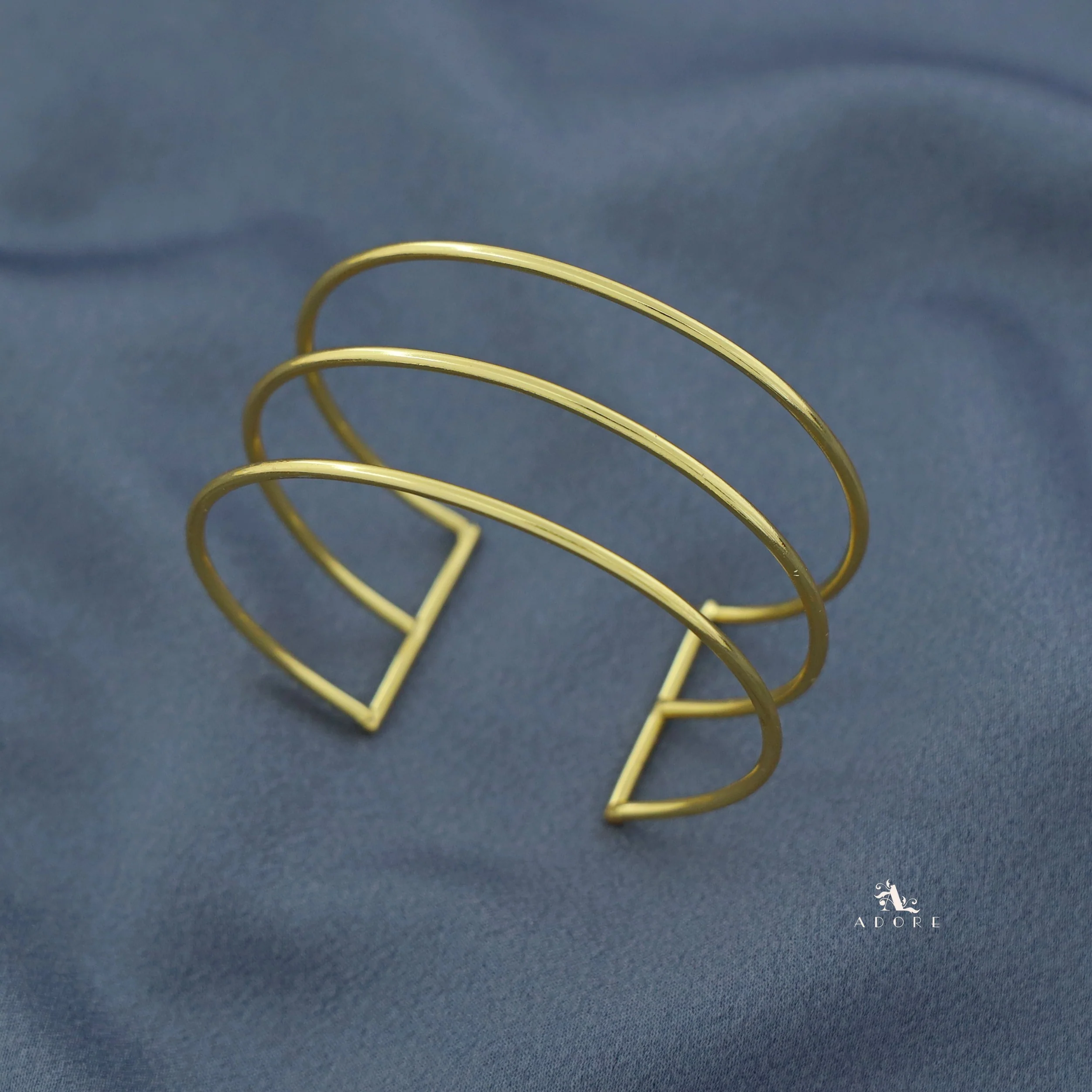 Merin Golden Simple Layered Bangle - Image 7