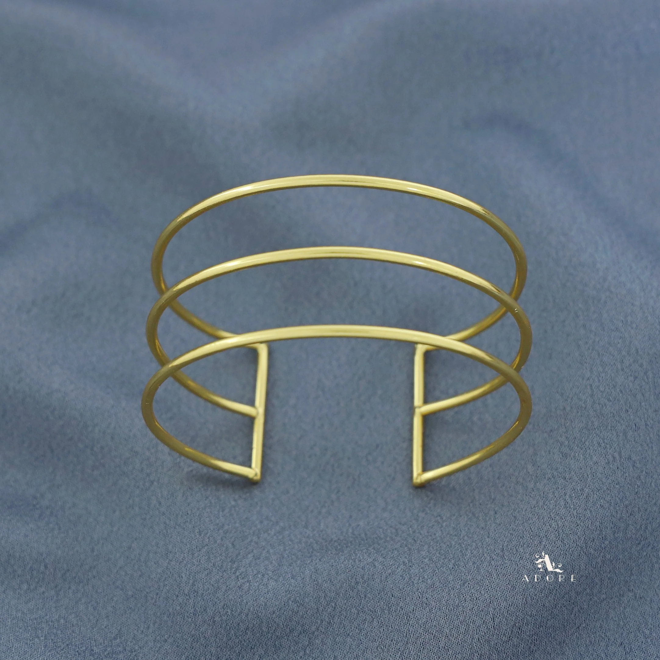 Merin Golden Simple Layered Bangle - Image 9