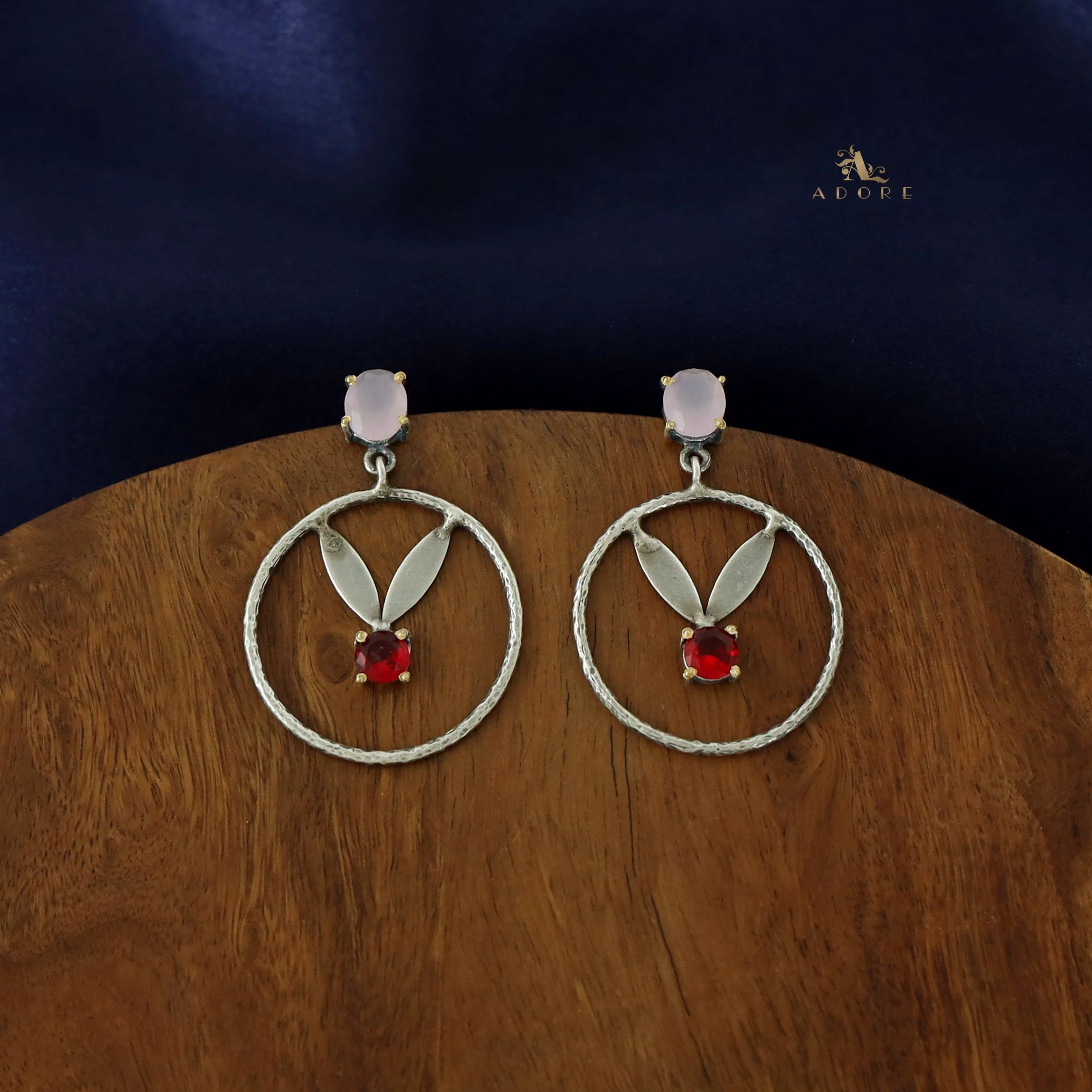 Metilda 2 Leafy Glossy Hoop Earring - Image 2