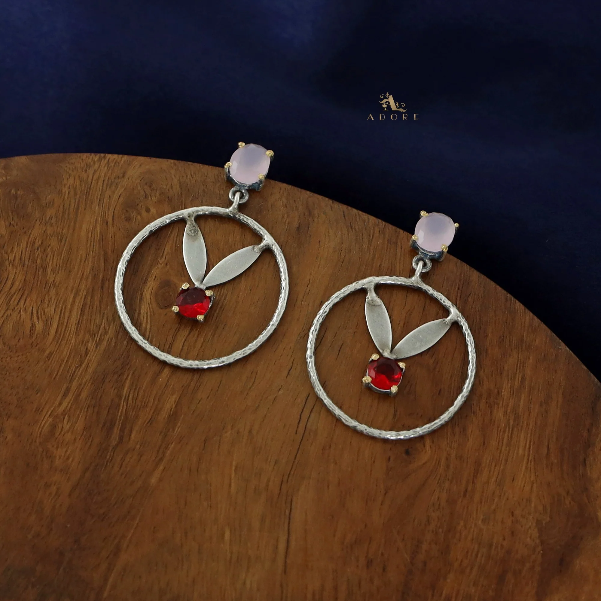 Metilda 2 Leafy Glossy Hoop Earring - Image 3