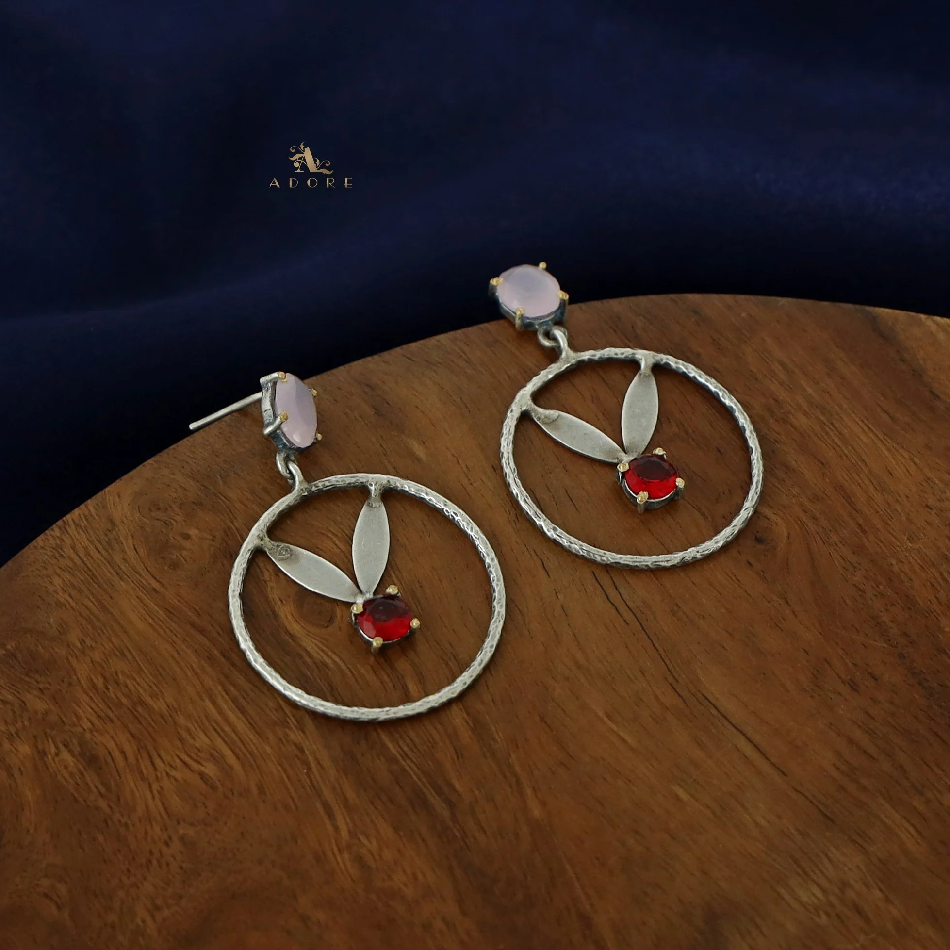 Metilda 2 Leafy Glossy Hoop Earring - Image 4