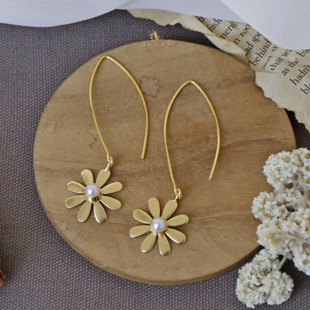 Midhila Concave Flower Earring - Image 2