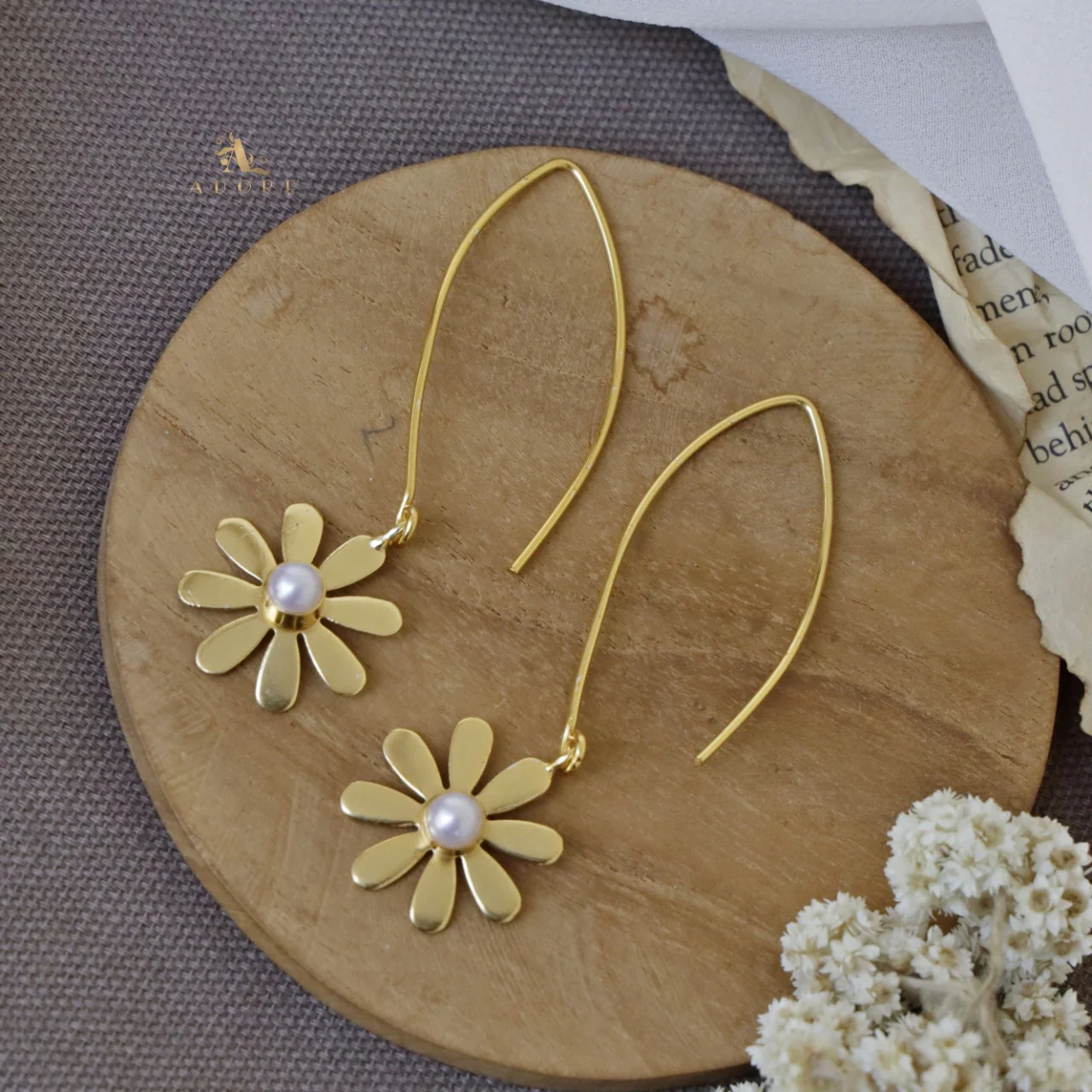 Midhila Concave Flower Earring - Image 3