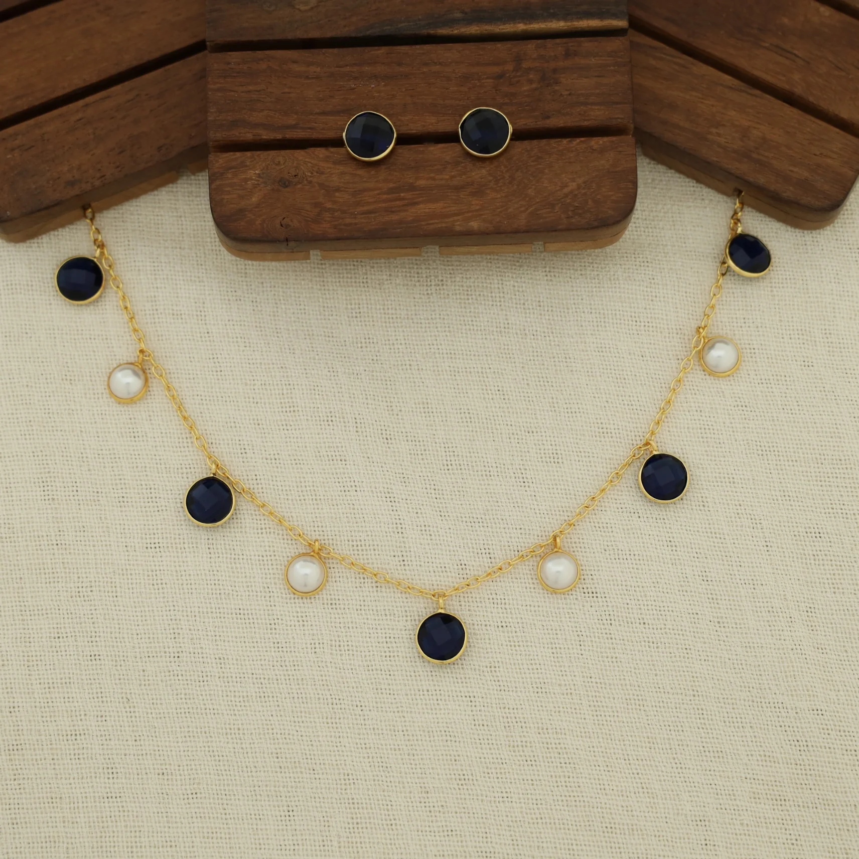 Mihaara Pearl Neckpiece With Stud (Colour Option) - Image 5