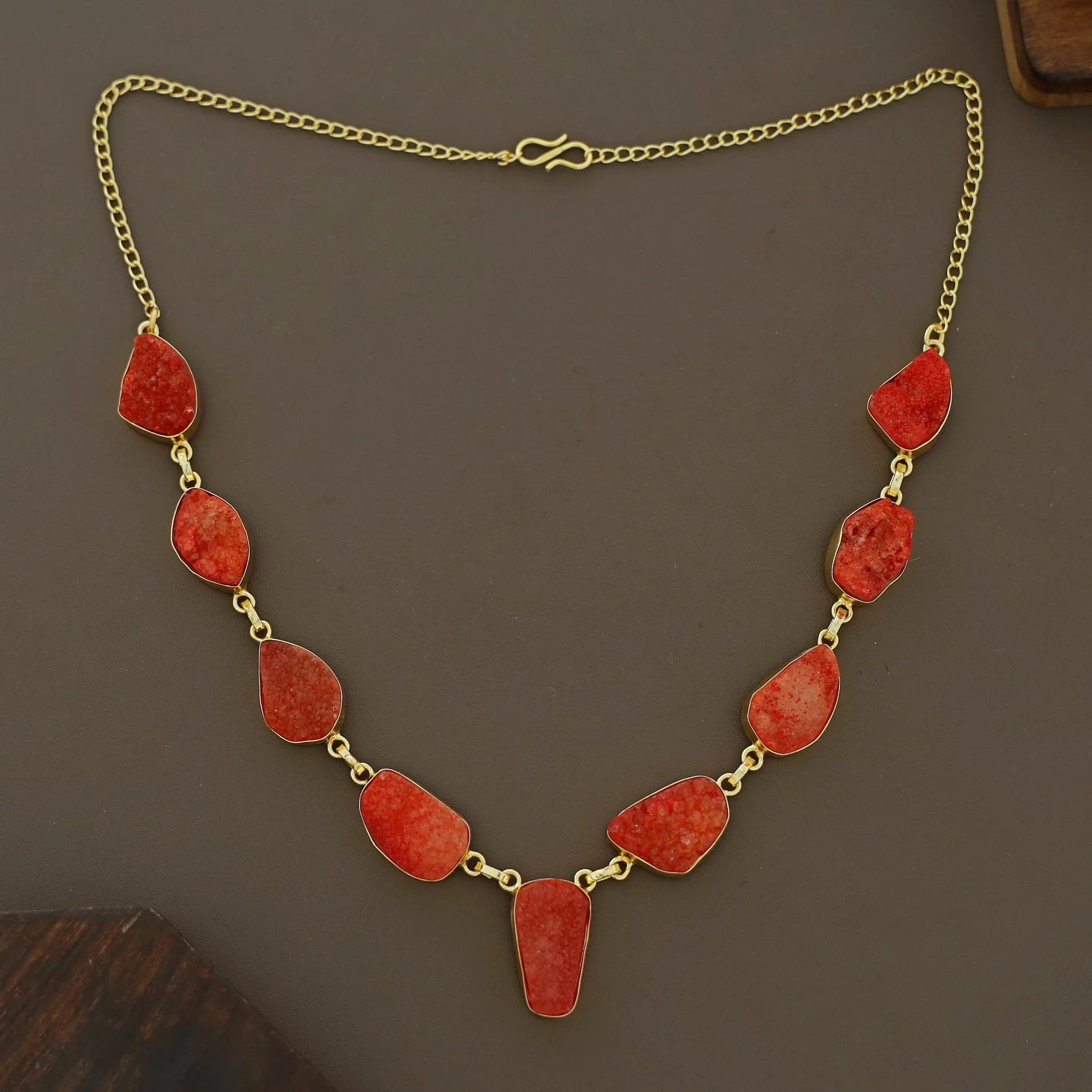 Nishka Golden Druzy Stone Neckpiece - Image 10