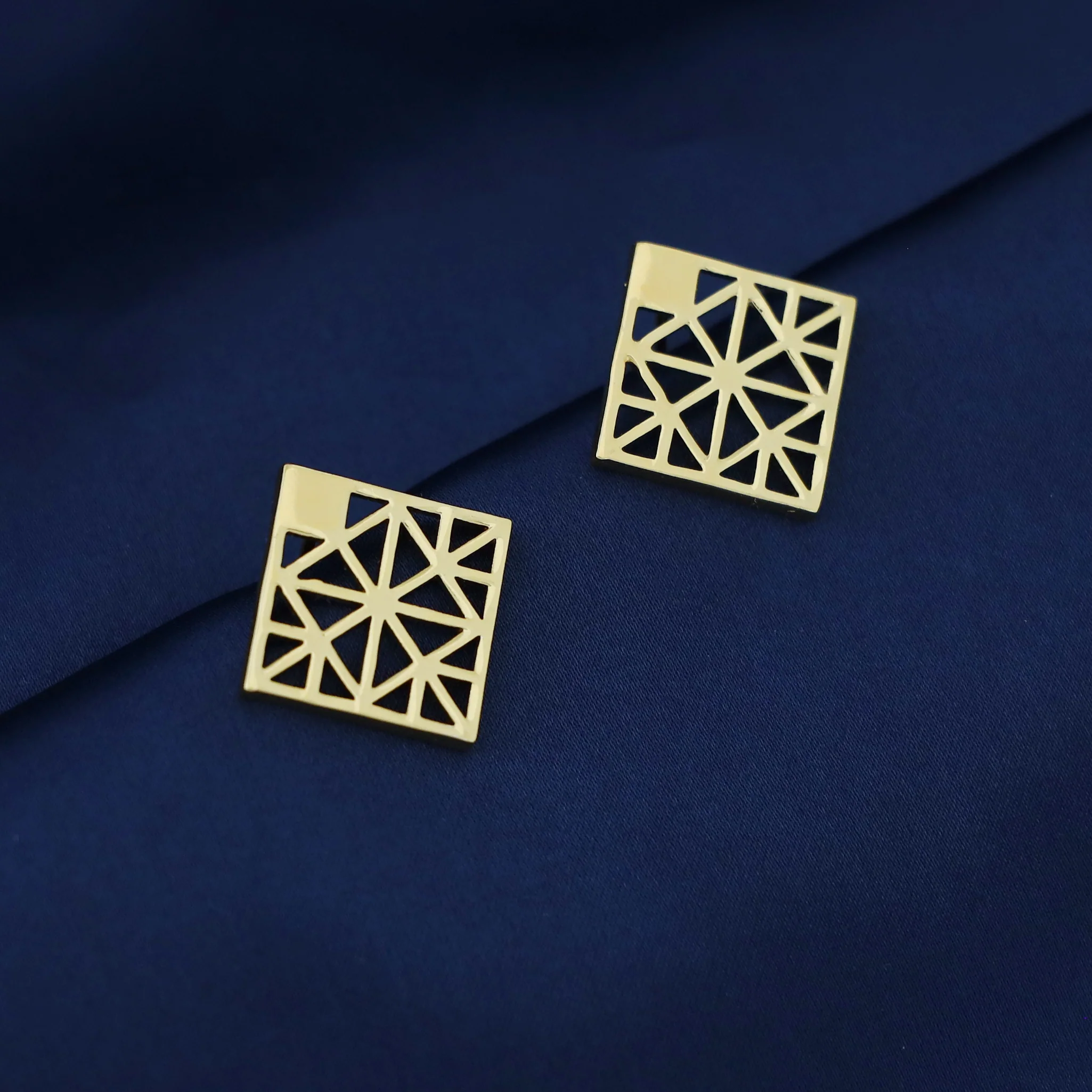 Mirelle Golden Rhombus Earring - Image 2