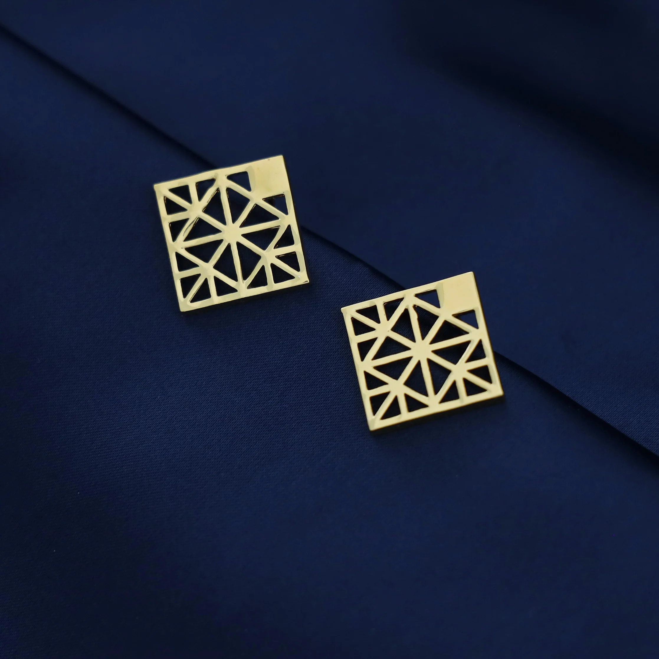 Mirelle Golden Rhombus Earring - Image 3