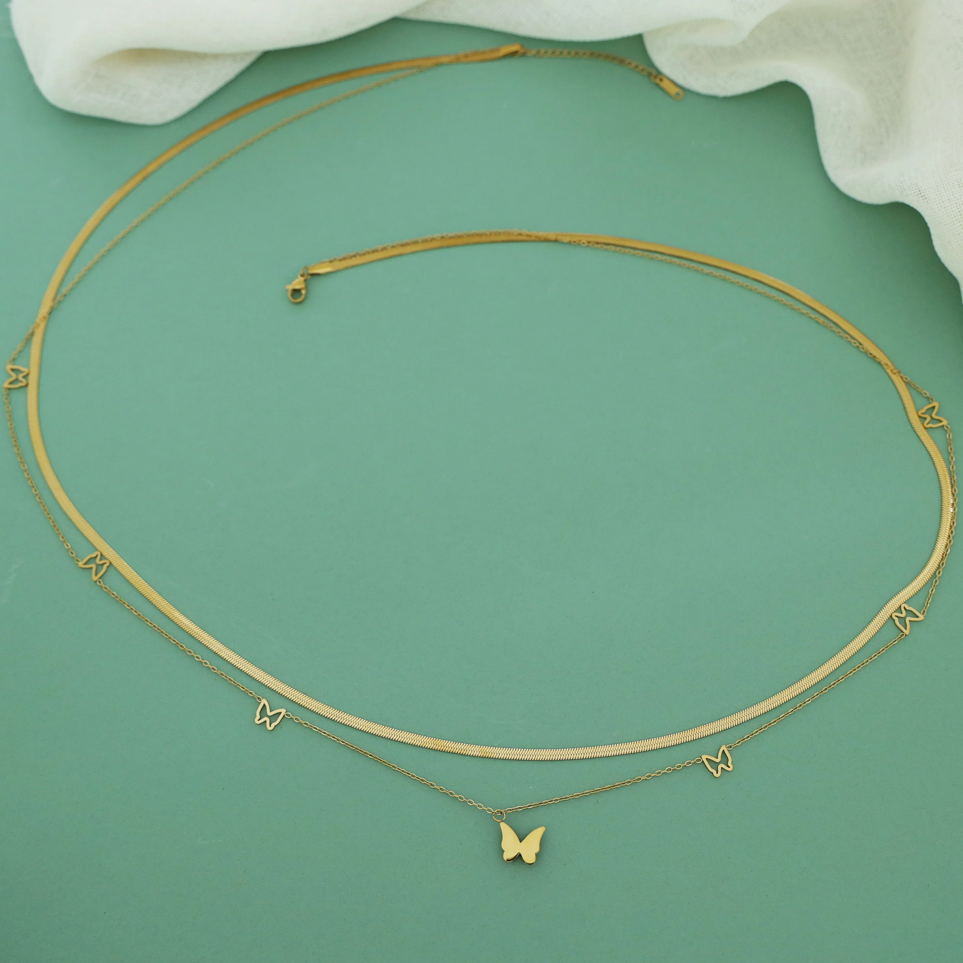 Miyona 2 Layer Butterfly Hip Chain - Image 2