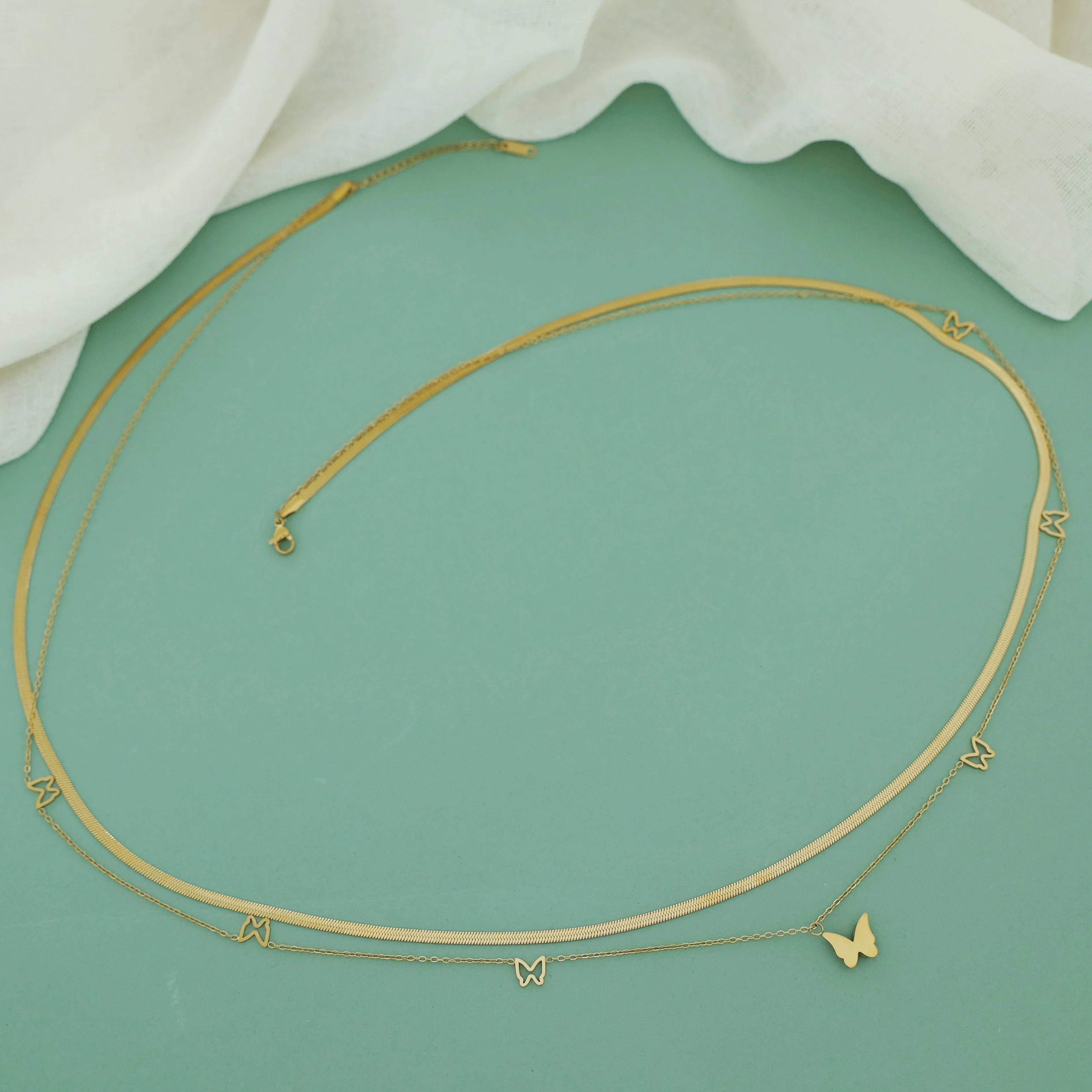 Miyona 2 Layer Butterfly Hip Chain - Image 3