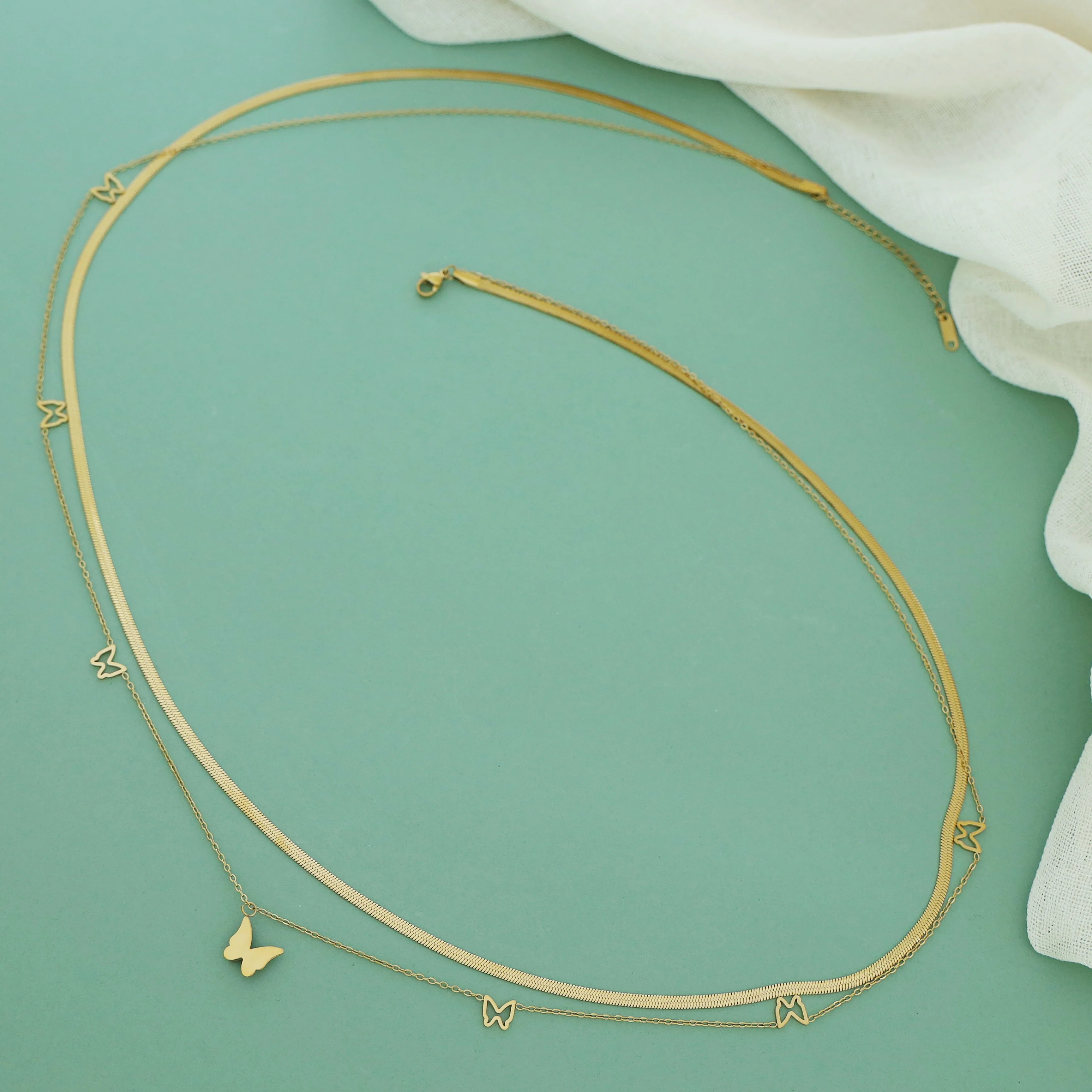 Miyona 2 Layer Butterfly Hip Chain - Image 4