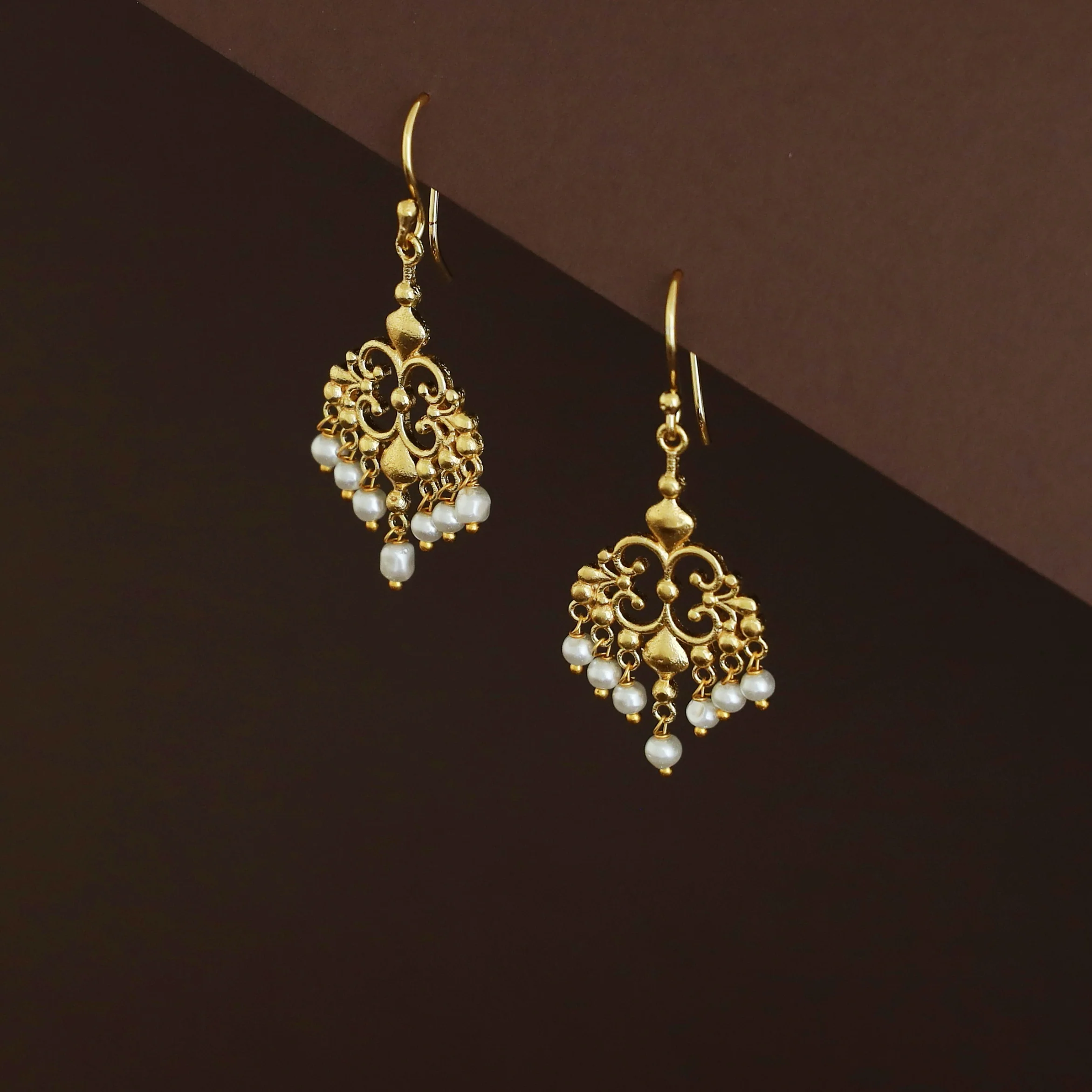 Miyona Golden Filigree Pearl Drop - Image 2