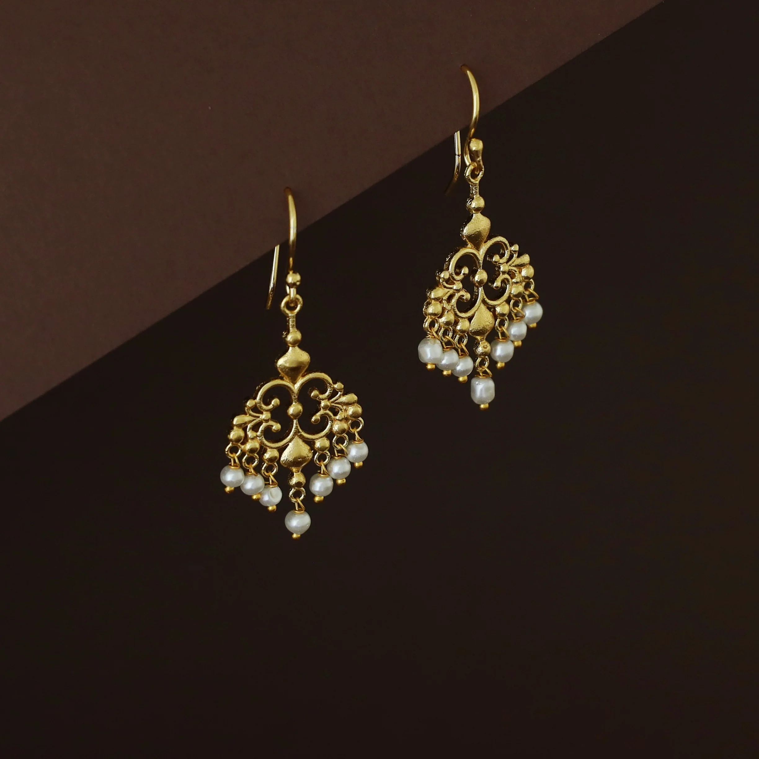 Miyona Golden Filigree Pearl Drop - Image 3