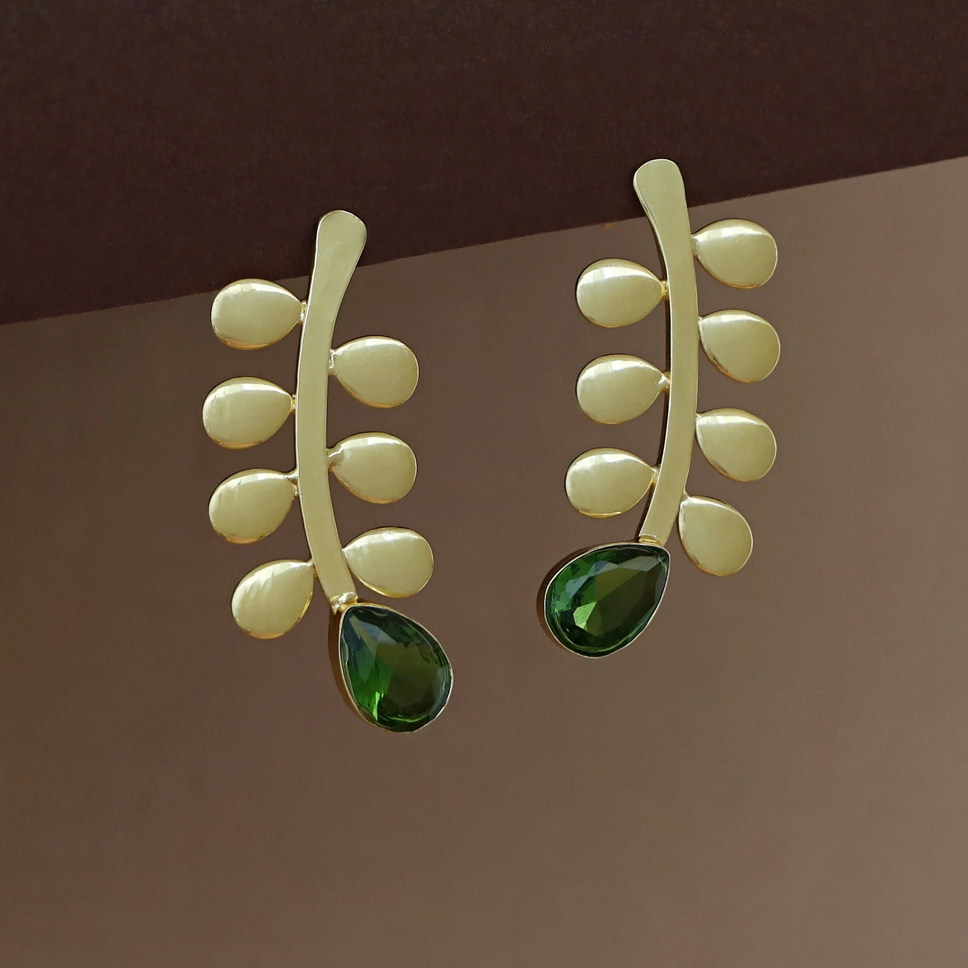 Moana Golden Leaf Glossy Drop Earring - Image 3