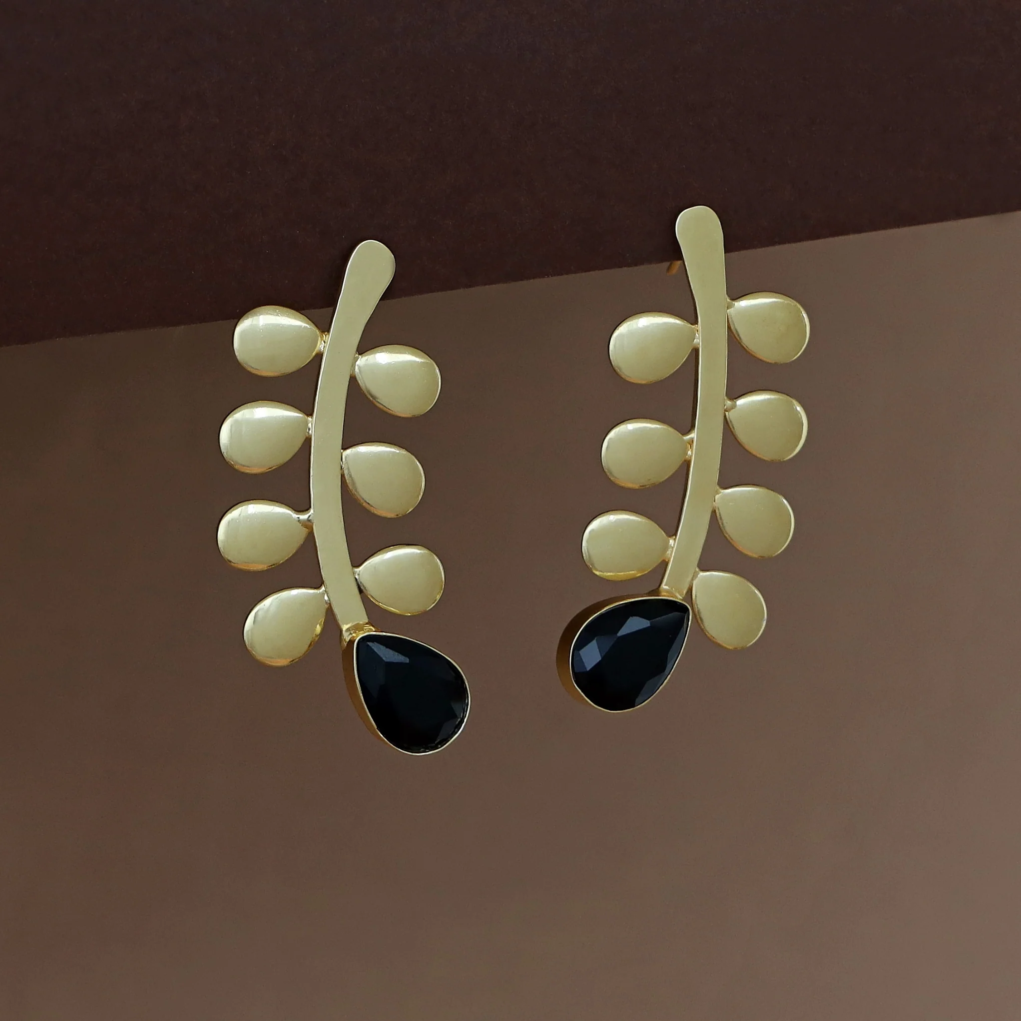 Moana Golden Leaf Glossy Drop Earring - Image 4