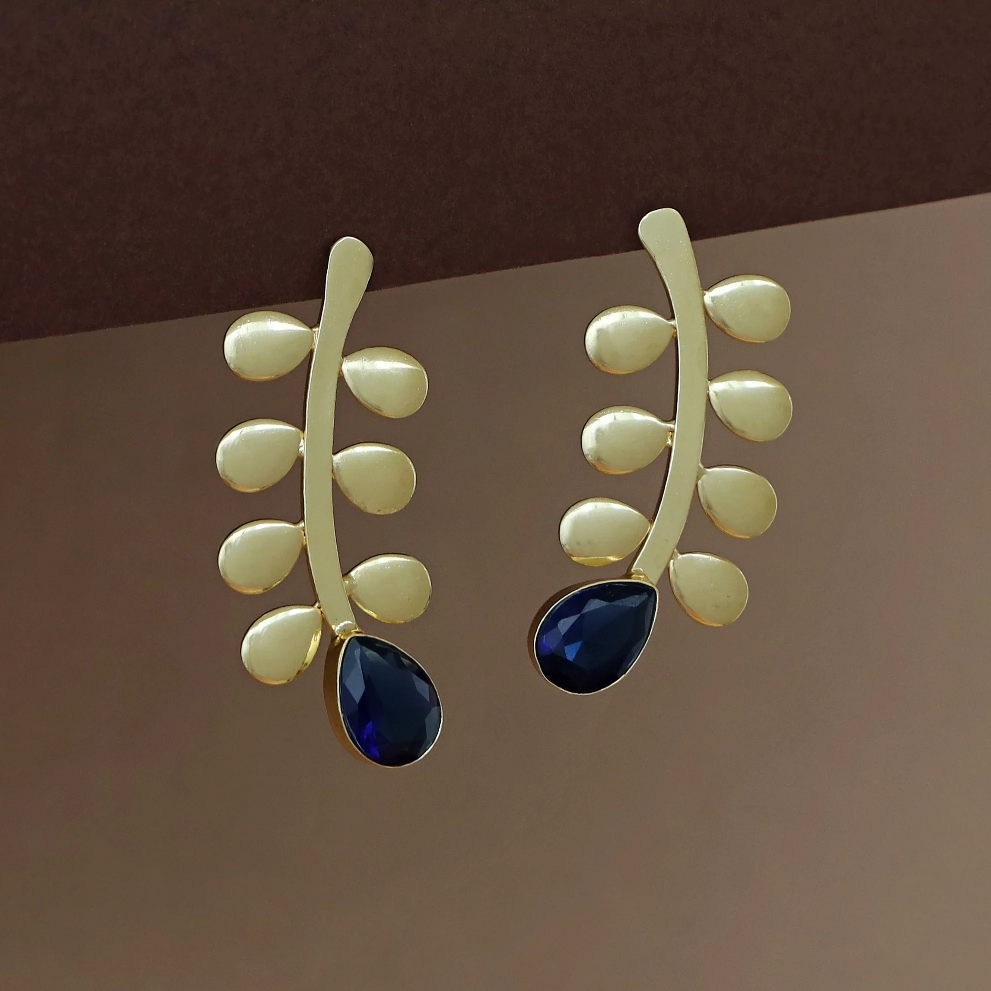 Moana Golden Leaf Glossy Drop Earring - Image 6