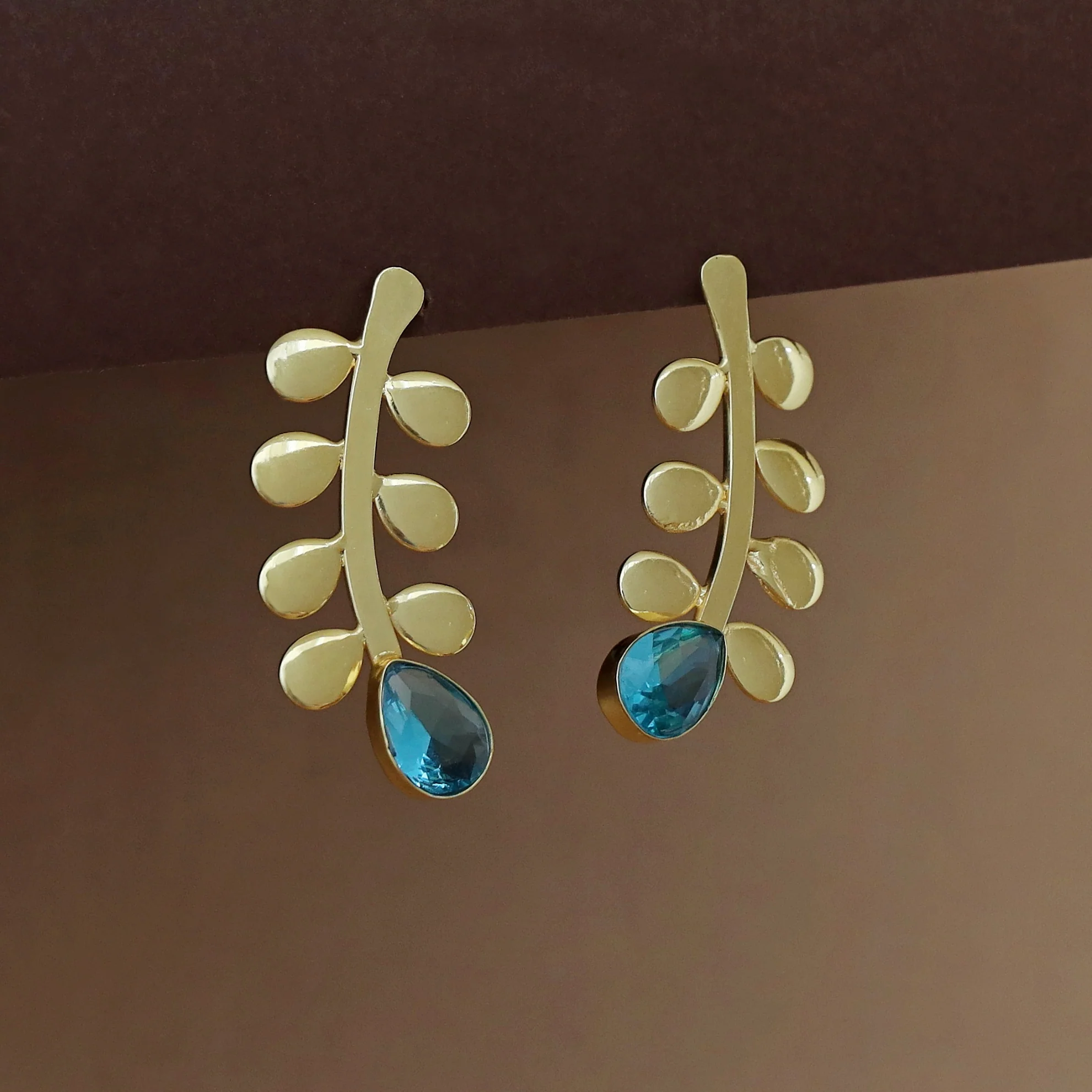 Moana Golden Leaf Glossy Drop Earring - Image 8