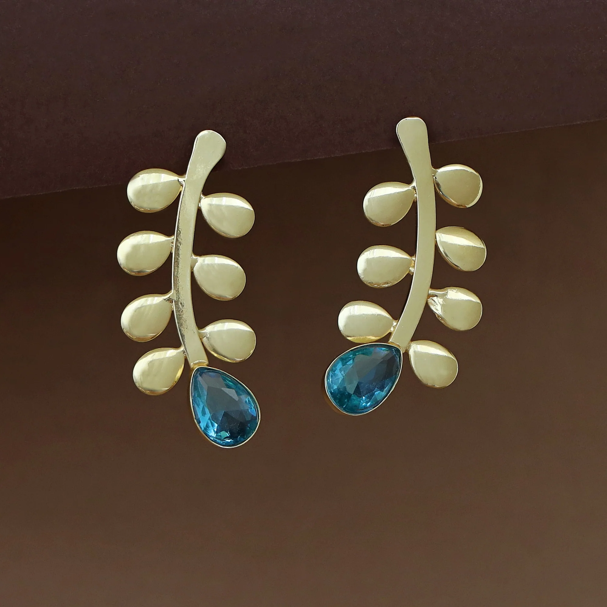 Moana Golden Leaf Glossy Drop Earring - Image 9