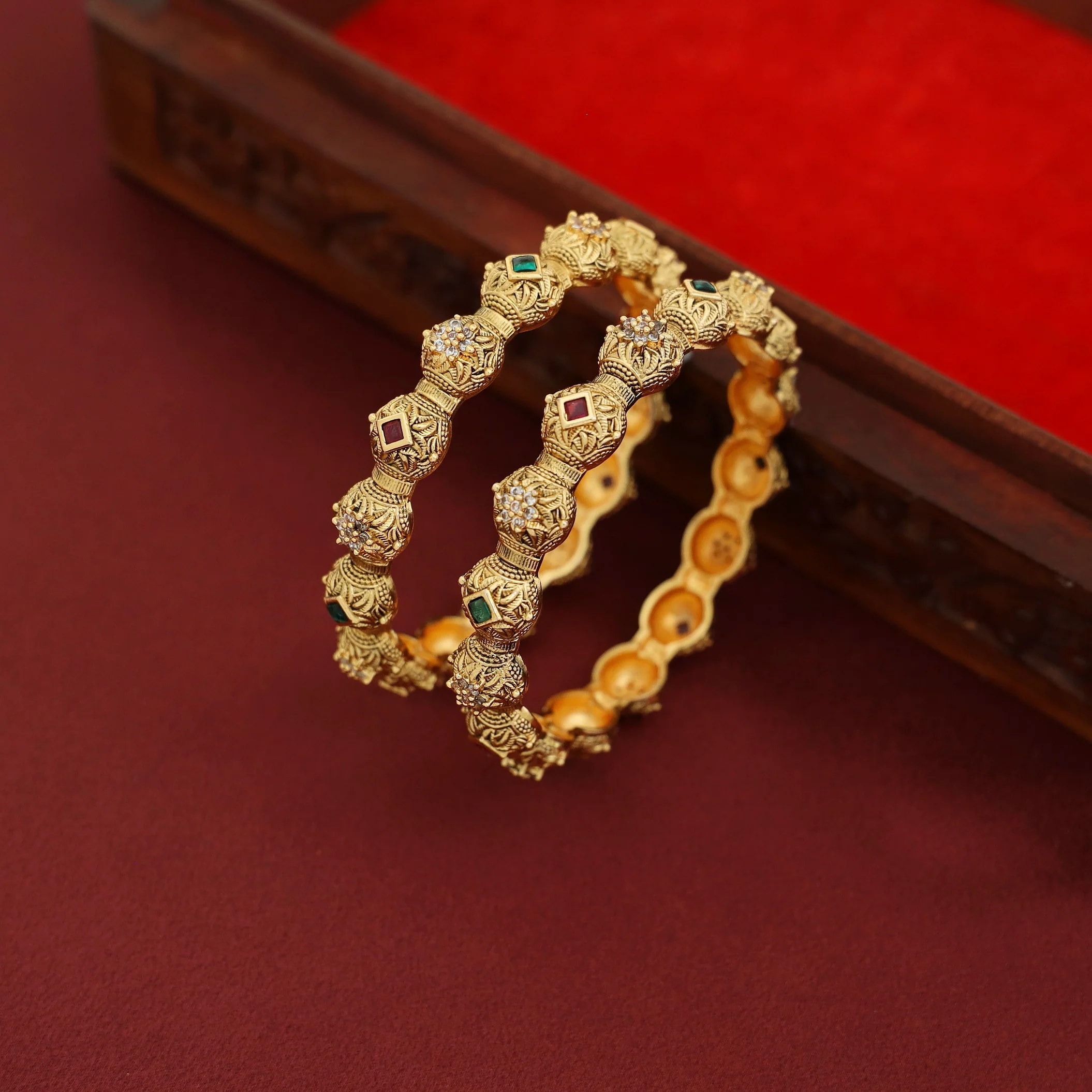Mohidha Floral Bangle ( Set Of 2 ) - Image 4