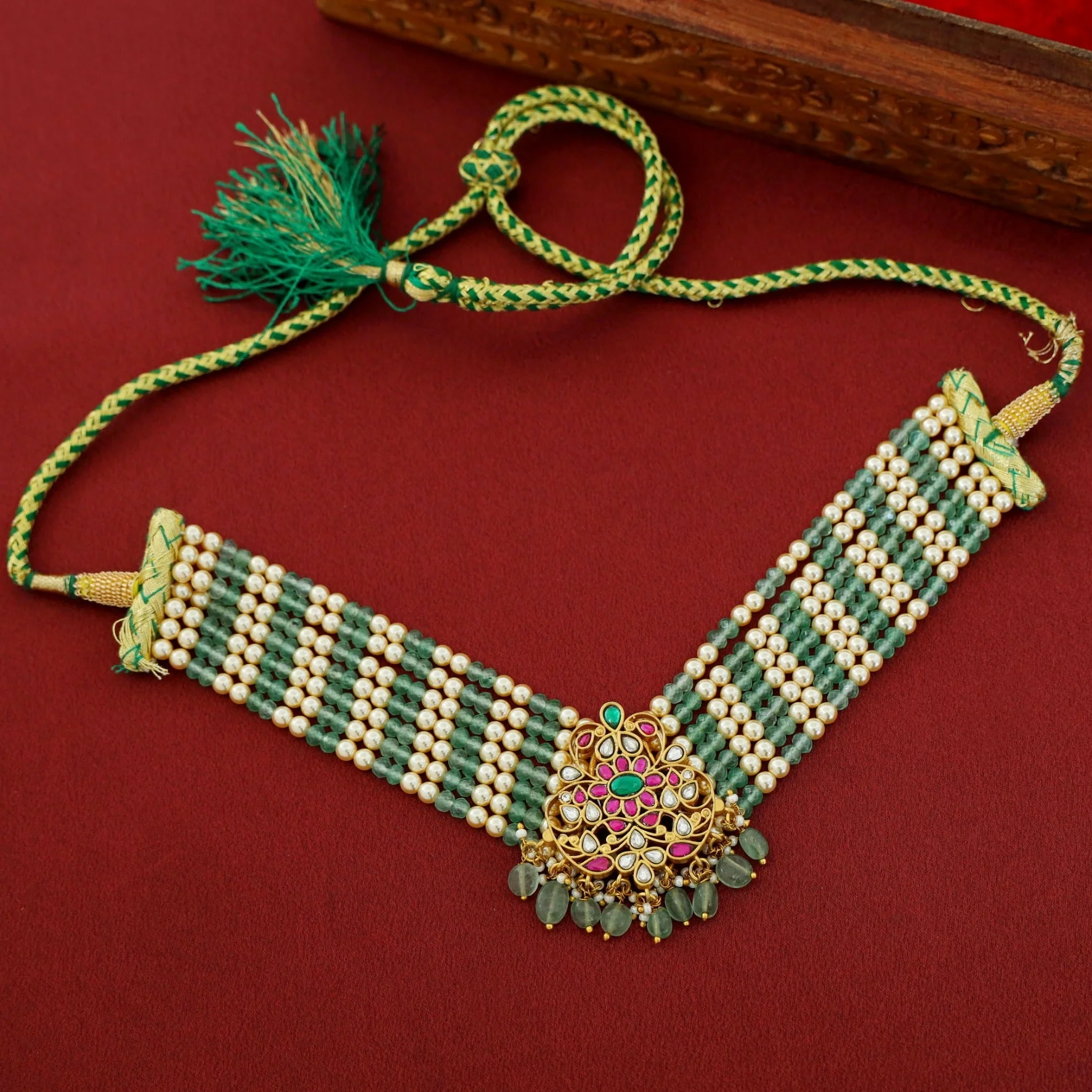 Mohini Beaded Jadau Kundan Choker - Image 4