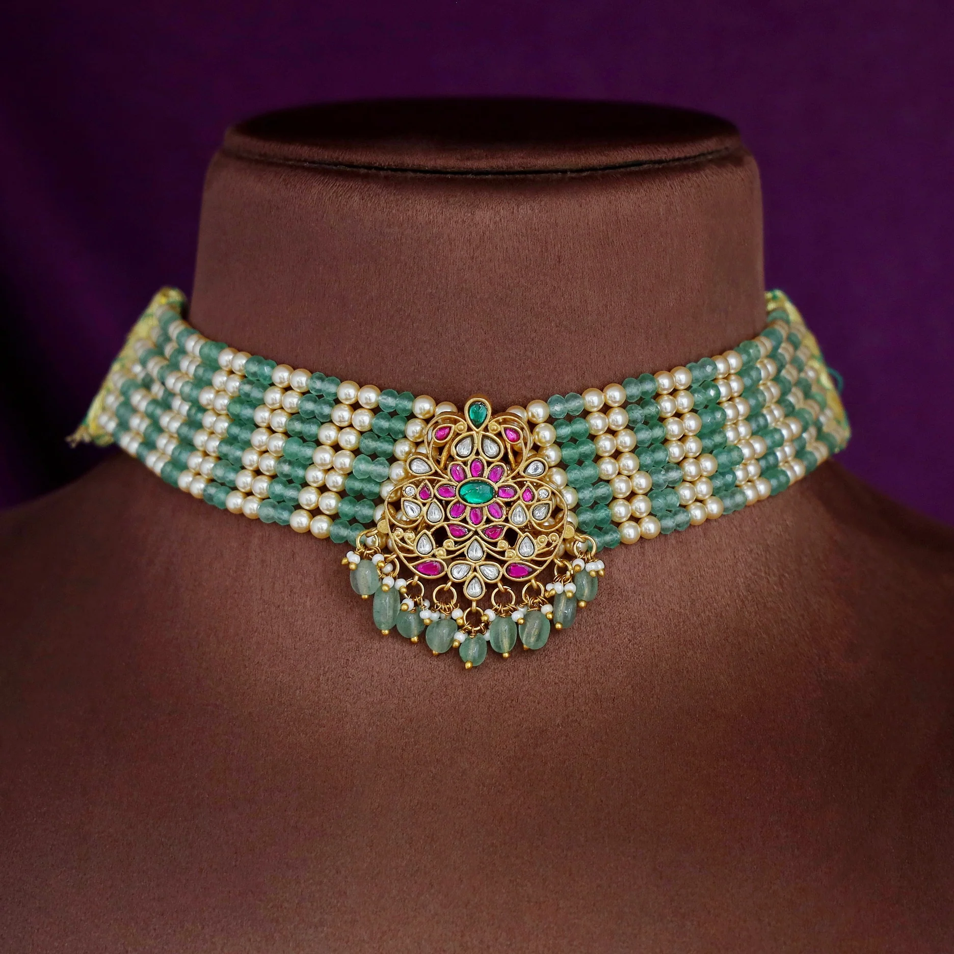 Mohini Beaded Jadau Kundan Choker - Image 5