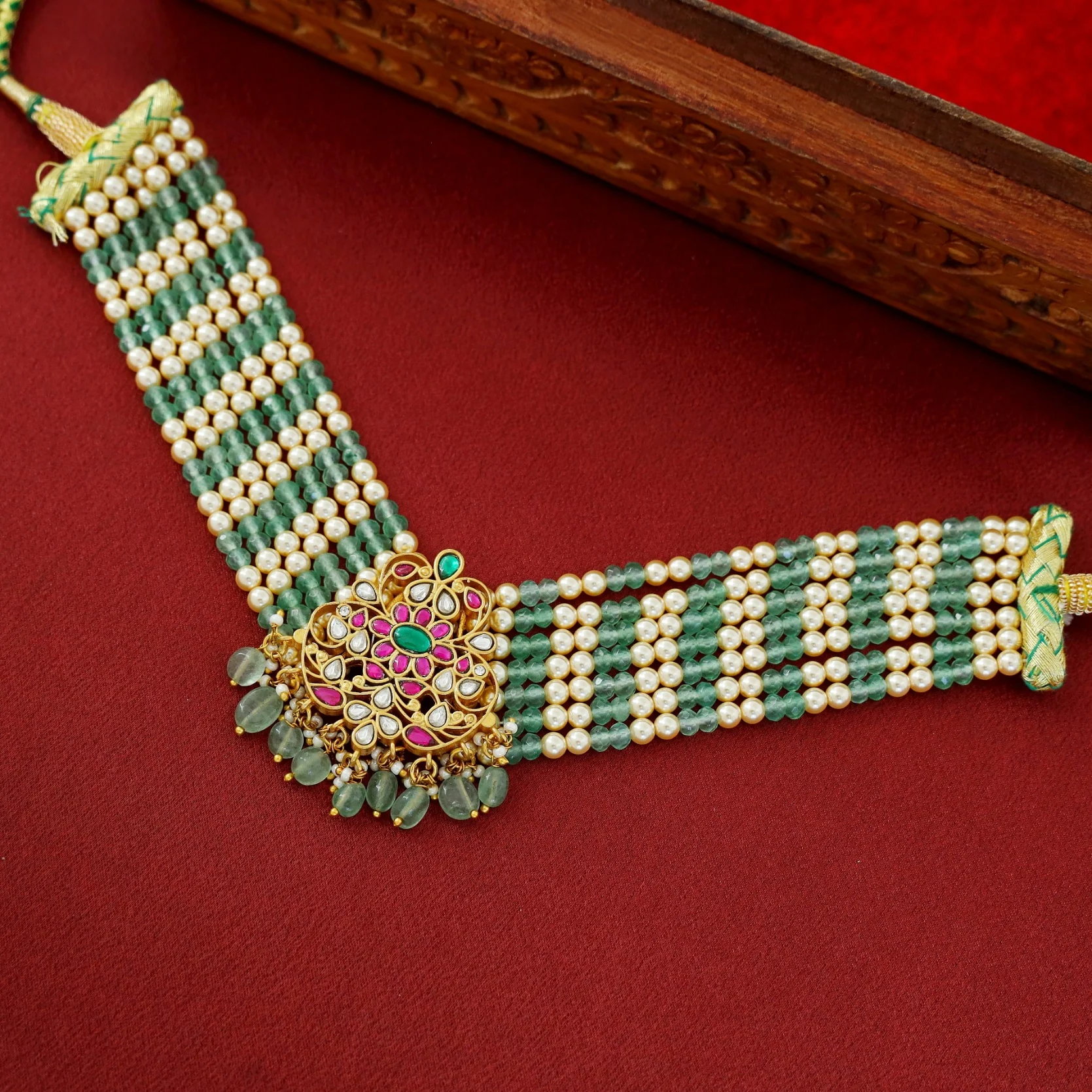 Mohini Beaded Jadau Kundan Choker - Image 6