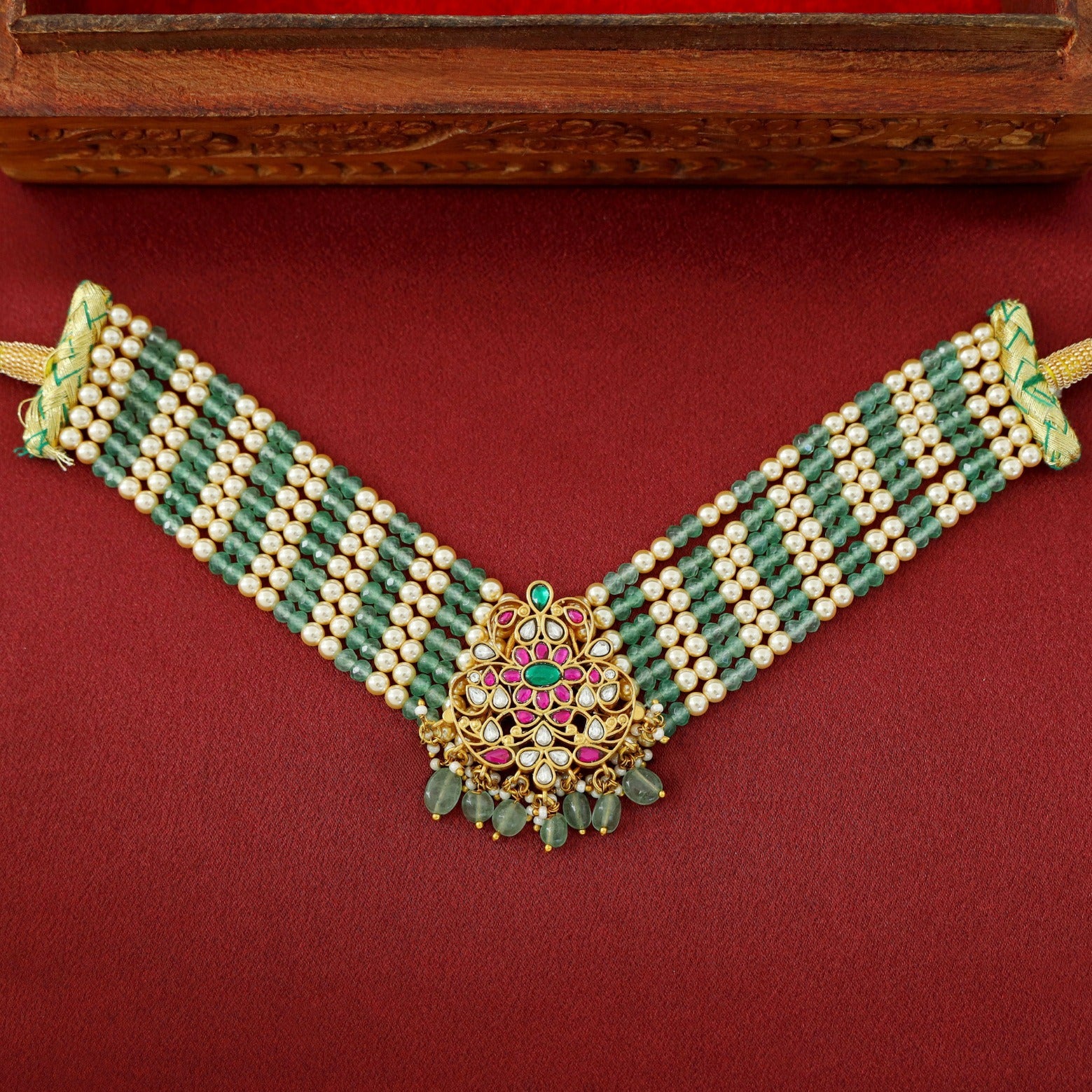 Mohini Beaded Jadau Kundan Choker - Image 7