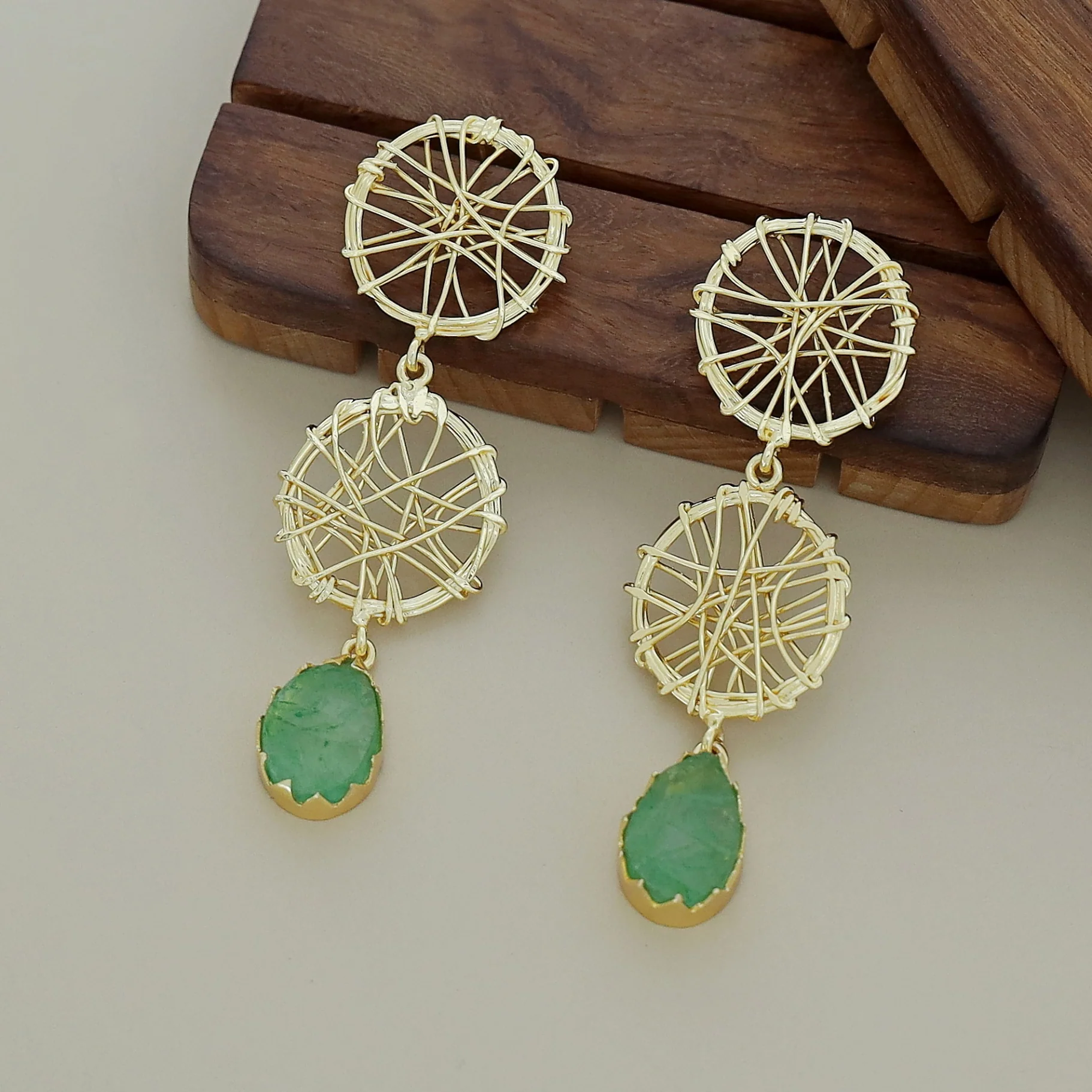Monica Dream Catcher Claw Dyed Stone Earring - Image 4