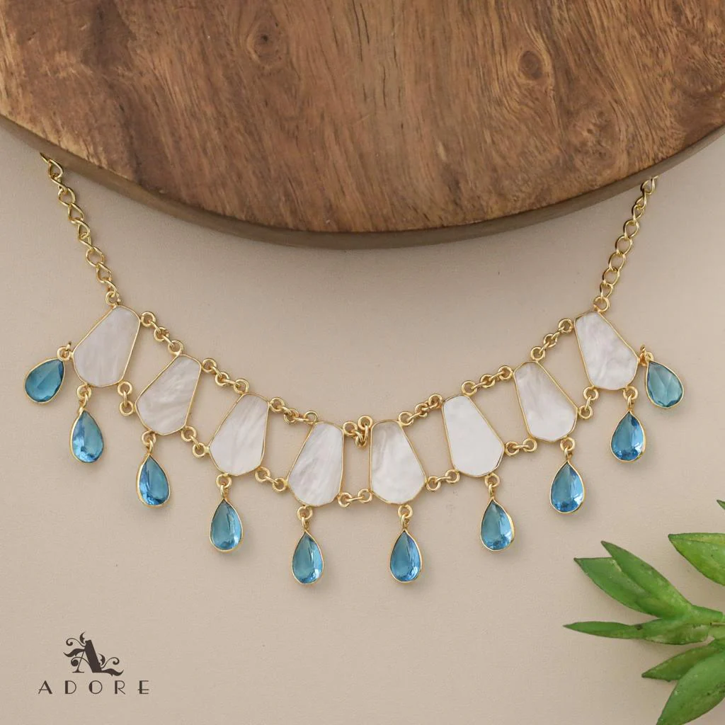 MOP Felicia Hexa Rain Drop Choker / Short Neckpiece - Image 2