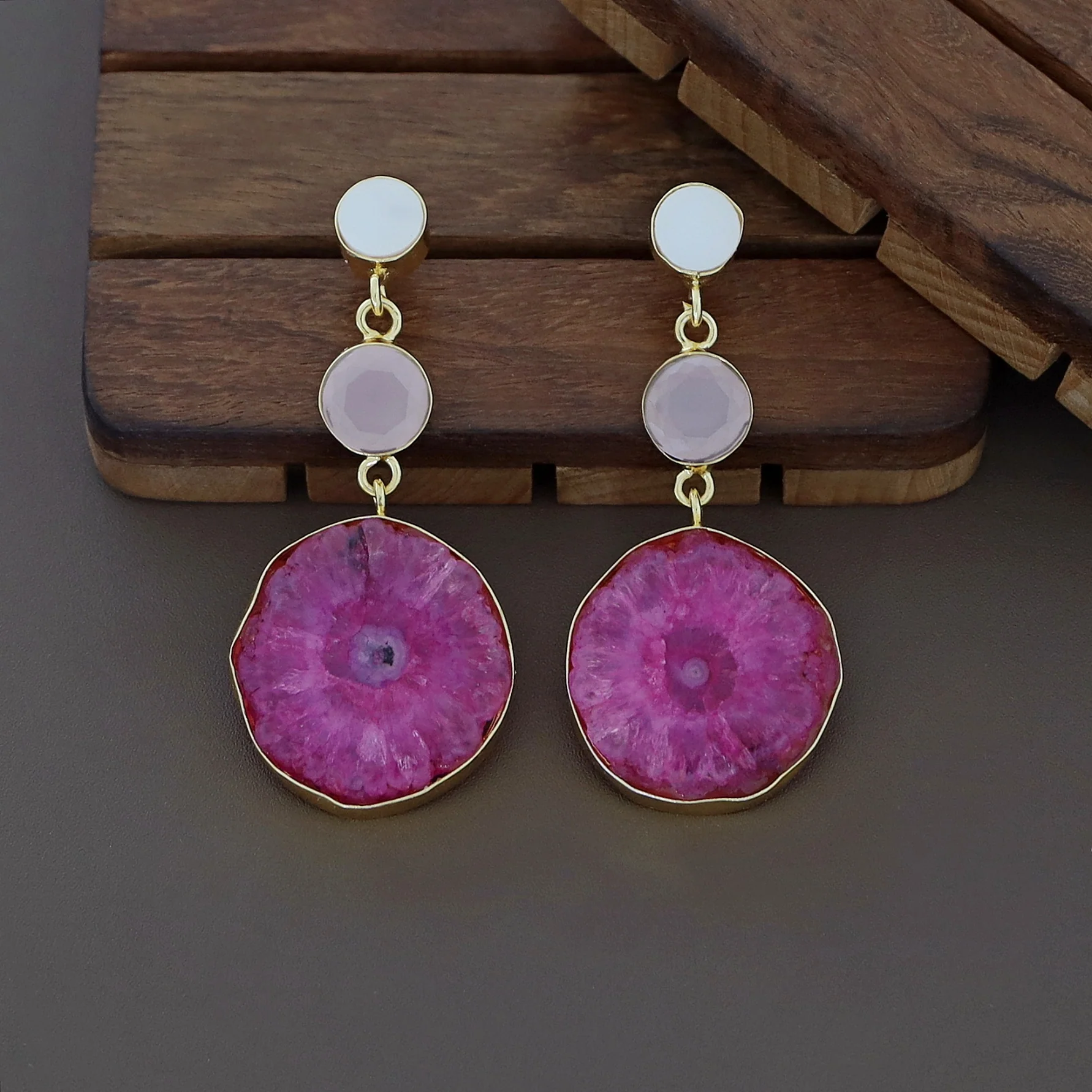 Aniha MOP + Glossy + Agate Stone Earring - Image 10