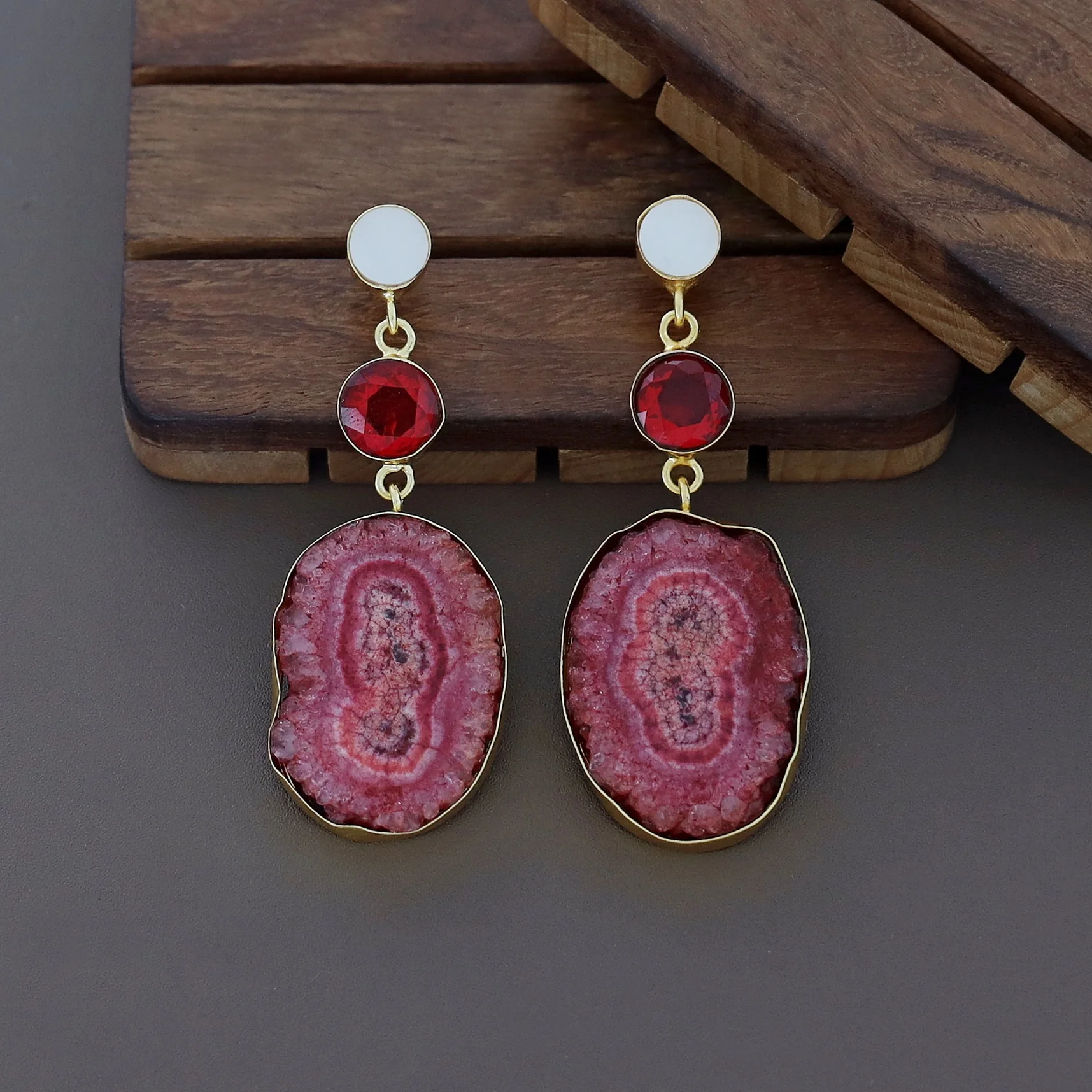 Aniha MOP + Glossy + Agate Stone Earring - Image 13