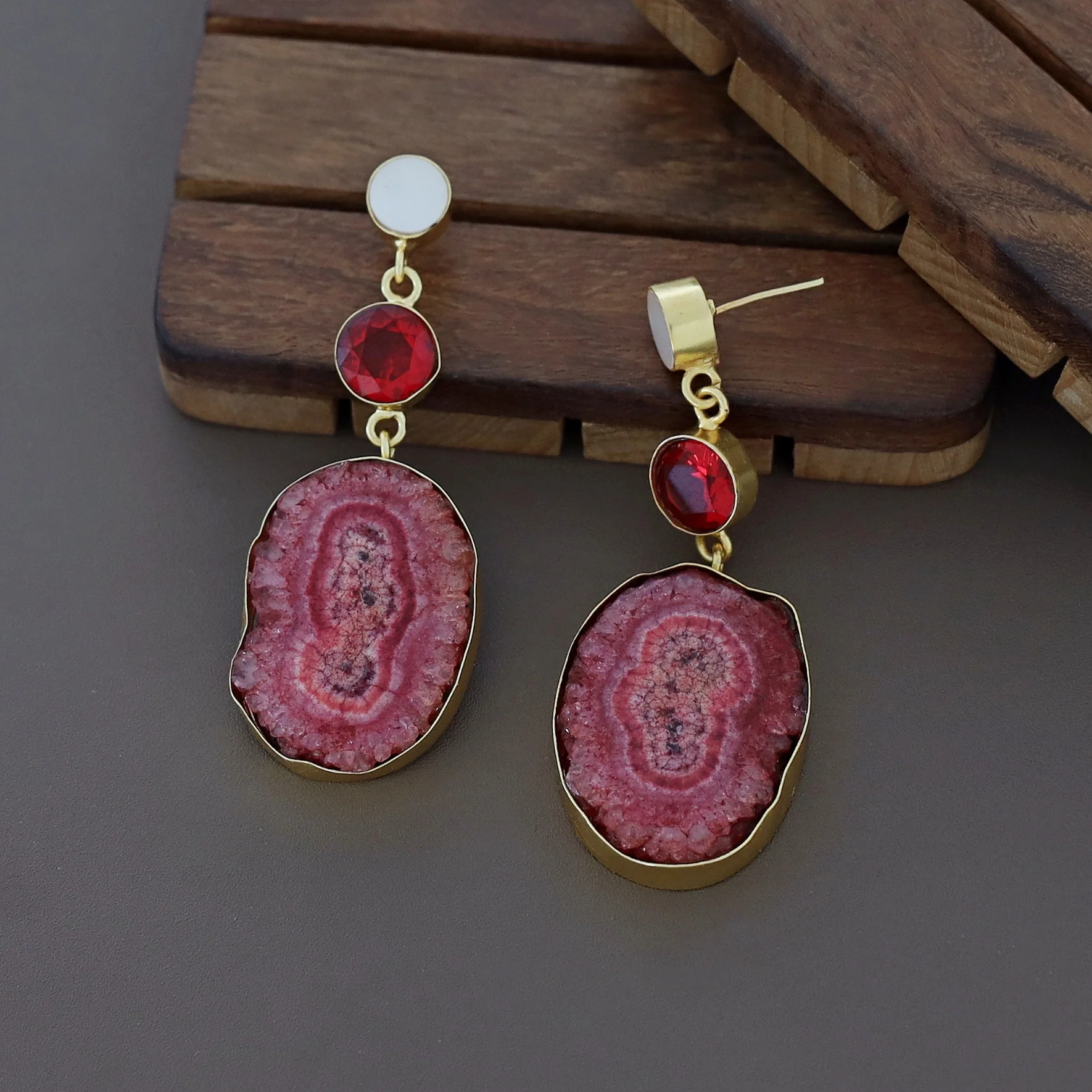 Aniha MOP + Glossy + Agate Stone Earring - Image 14