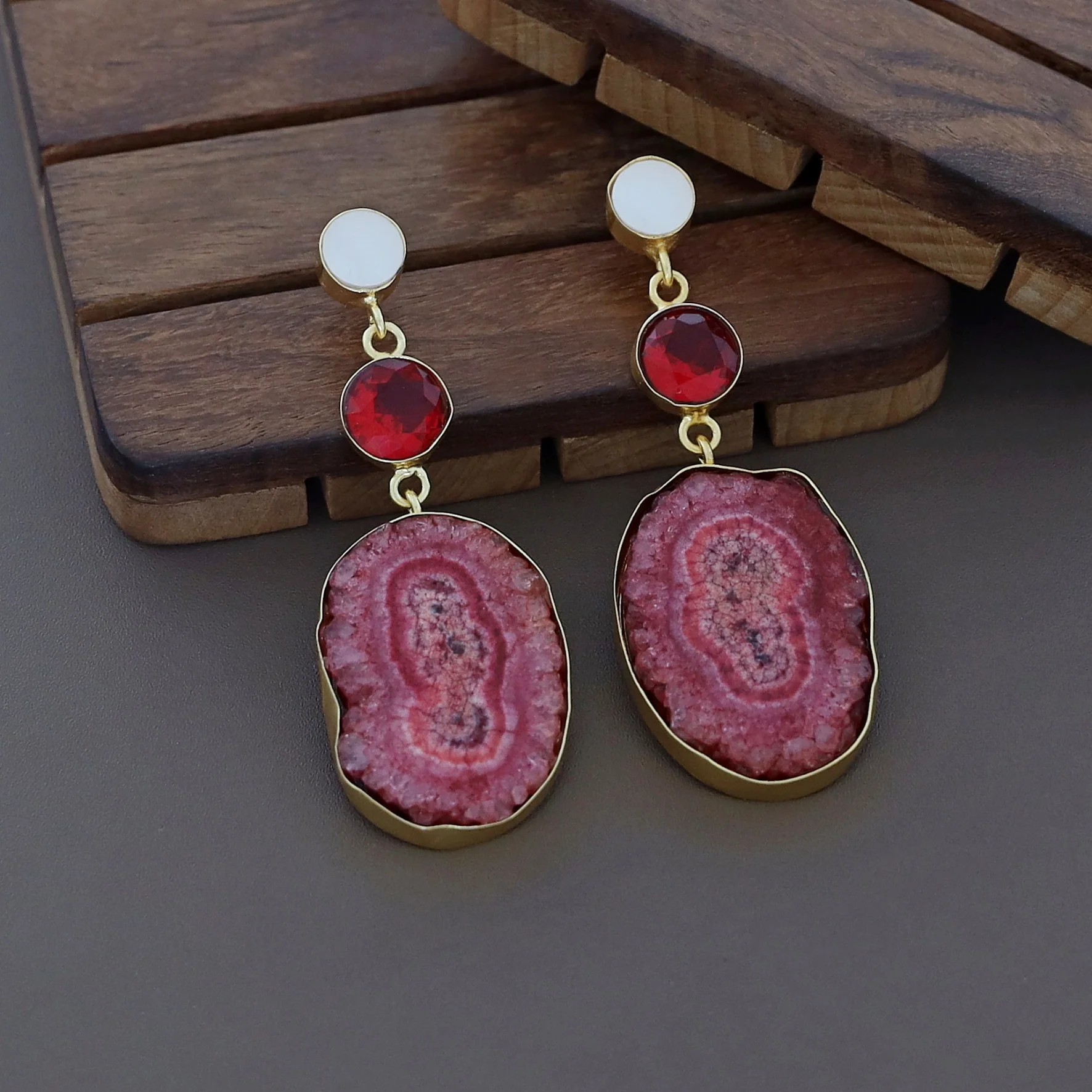Aniha MOP + Glossy + Agate Stone Earring - Image 15