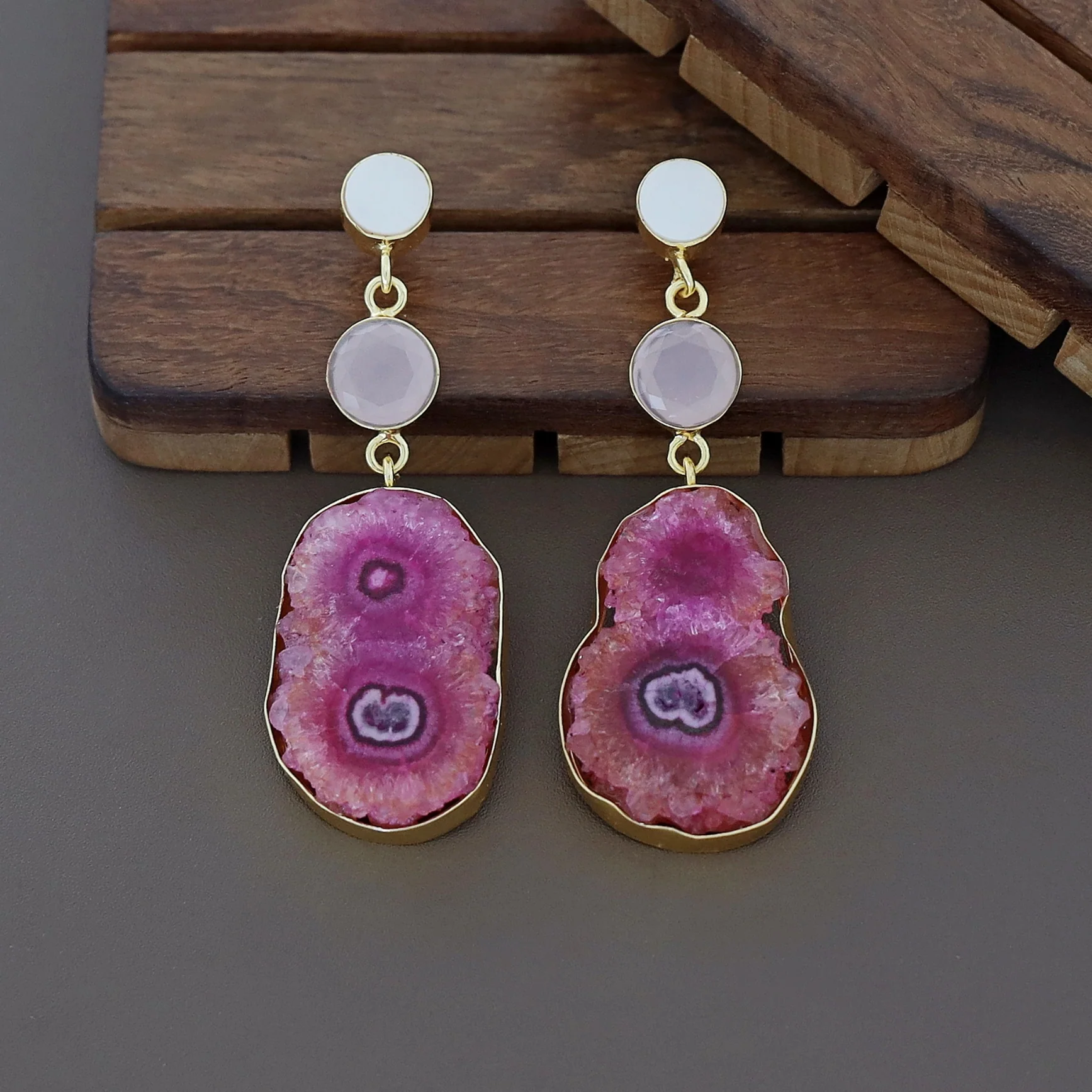 Aniha MOP + Glossy + Agate Stone Earring - Image 9