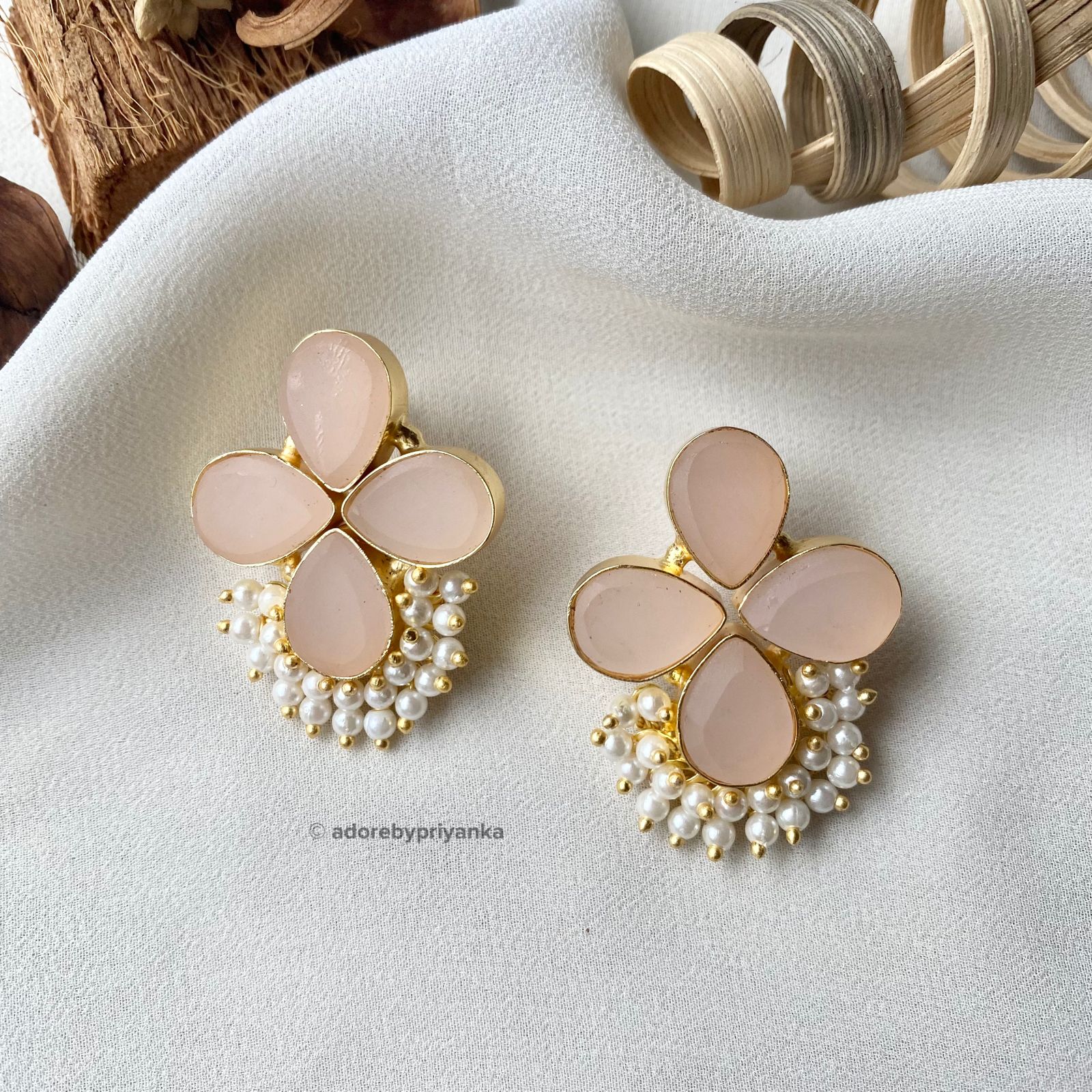Morning Drizzles Raw Stone Studs (Colour Option) - Image 19