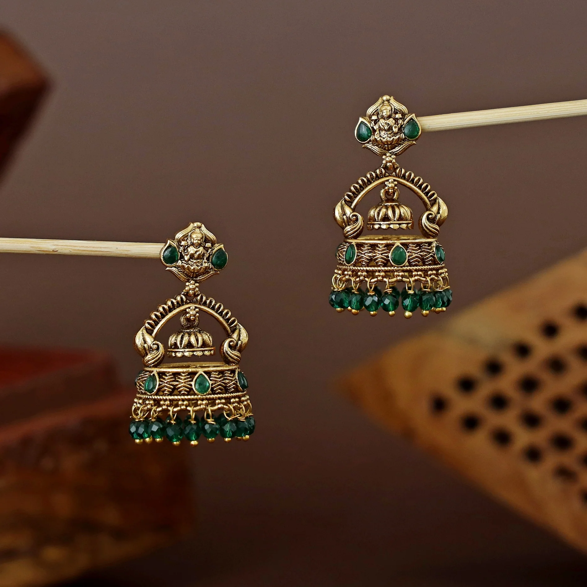 Mounika Devi Beaded Jhumka - Image 3
