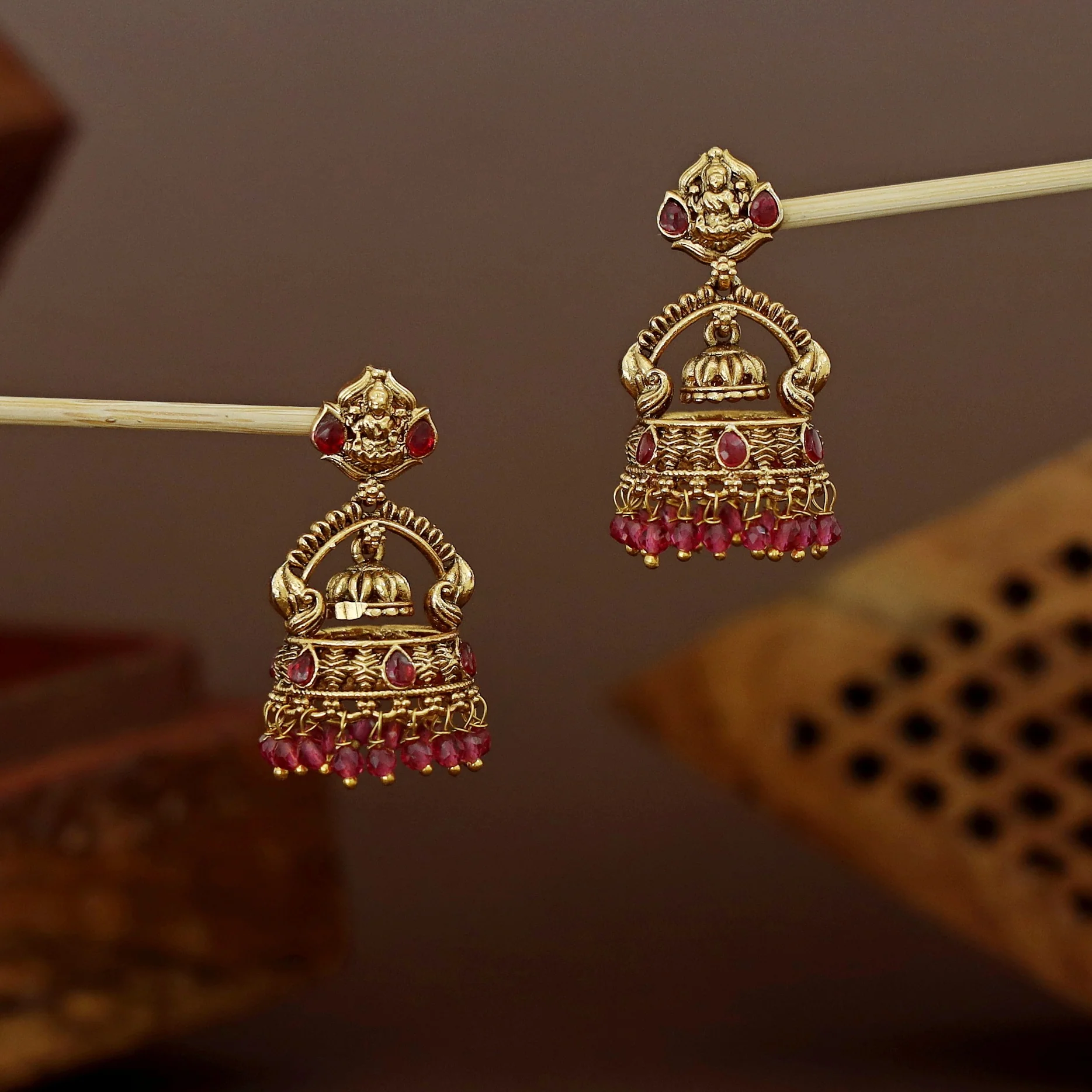 Mounika Devi Beaded Jhumka - Image 4