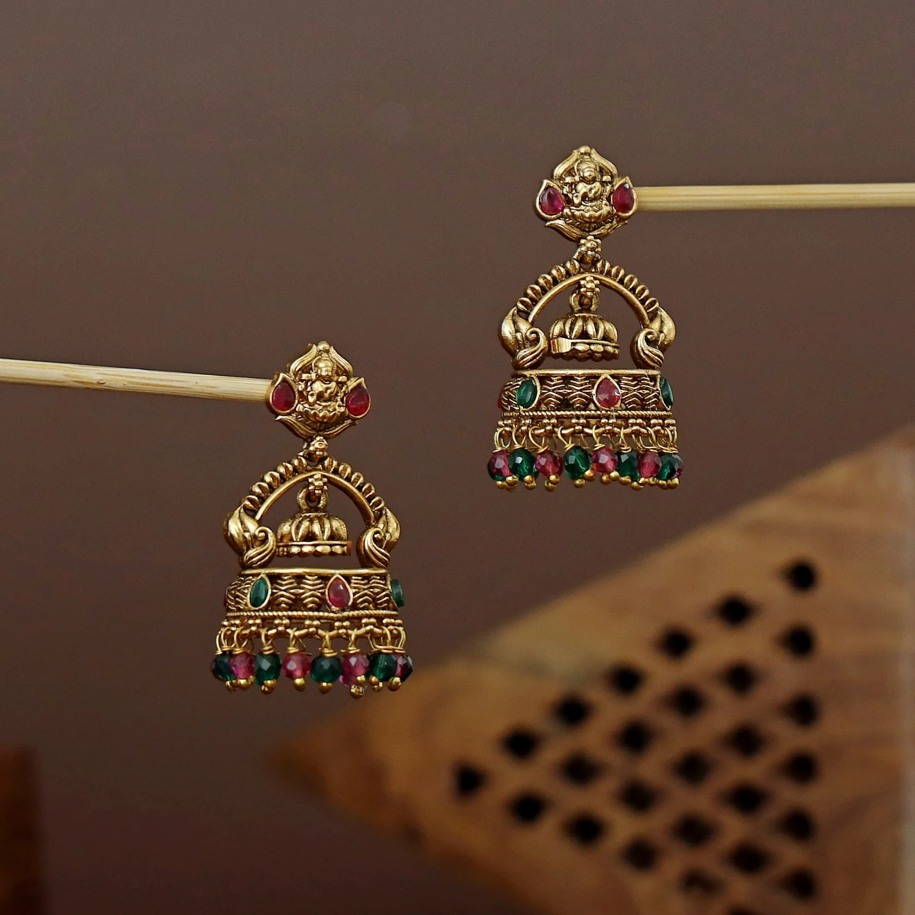 Mounika Devi Beaded Jhumka - Image 5