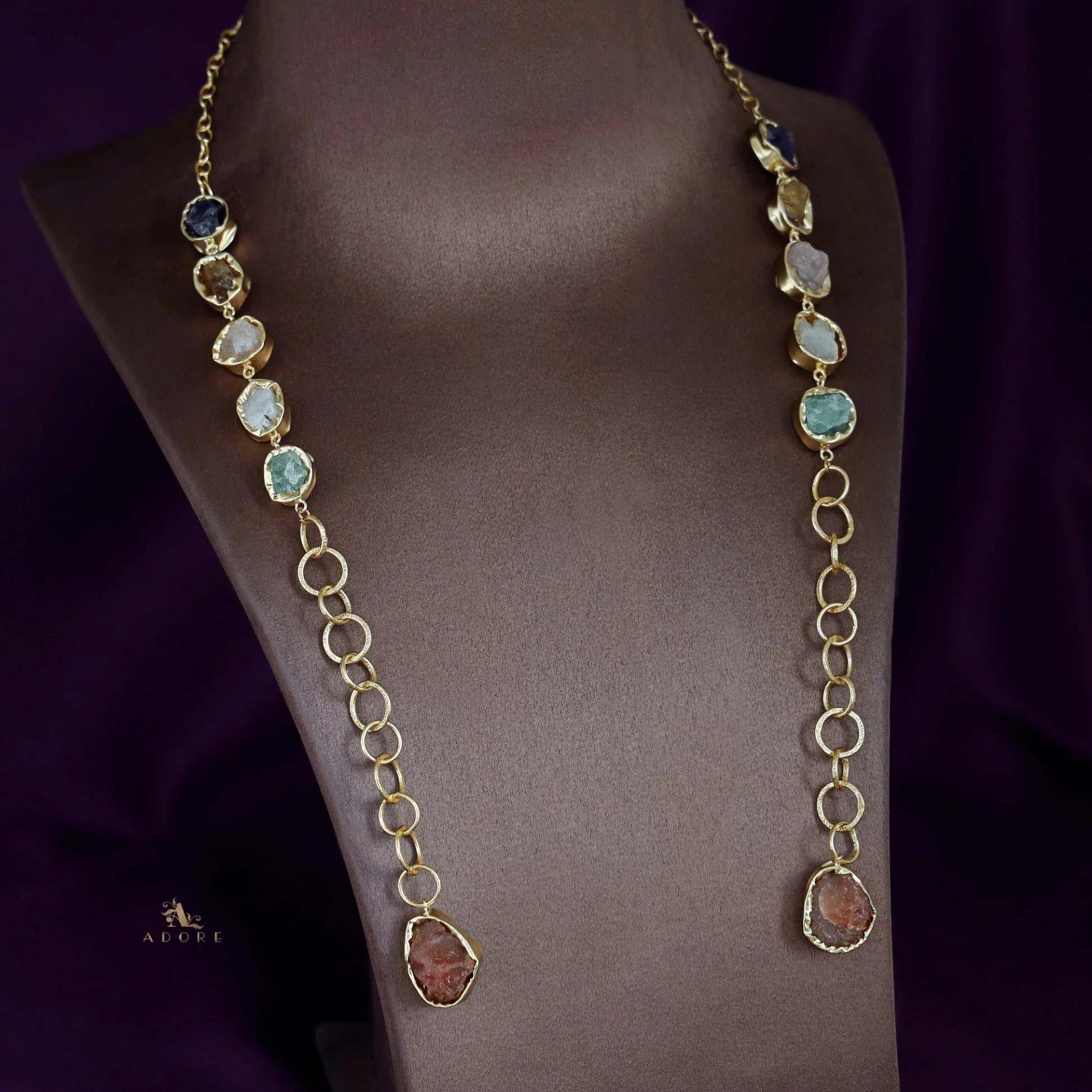 Mridhula Raw Stone Simple Chainy Neckpiece - Image 3
