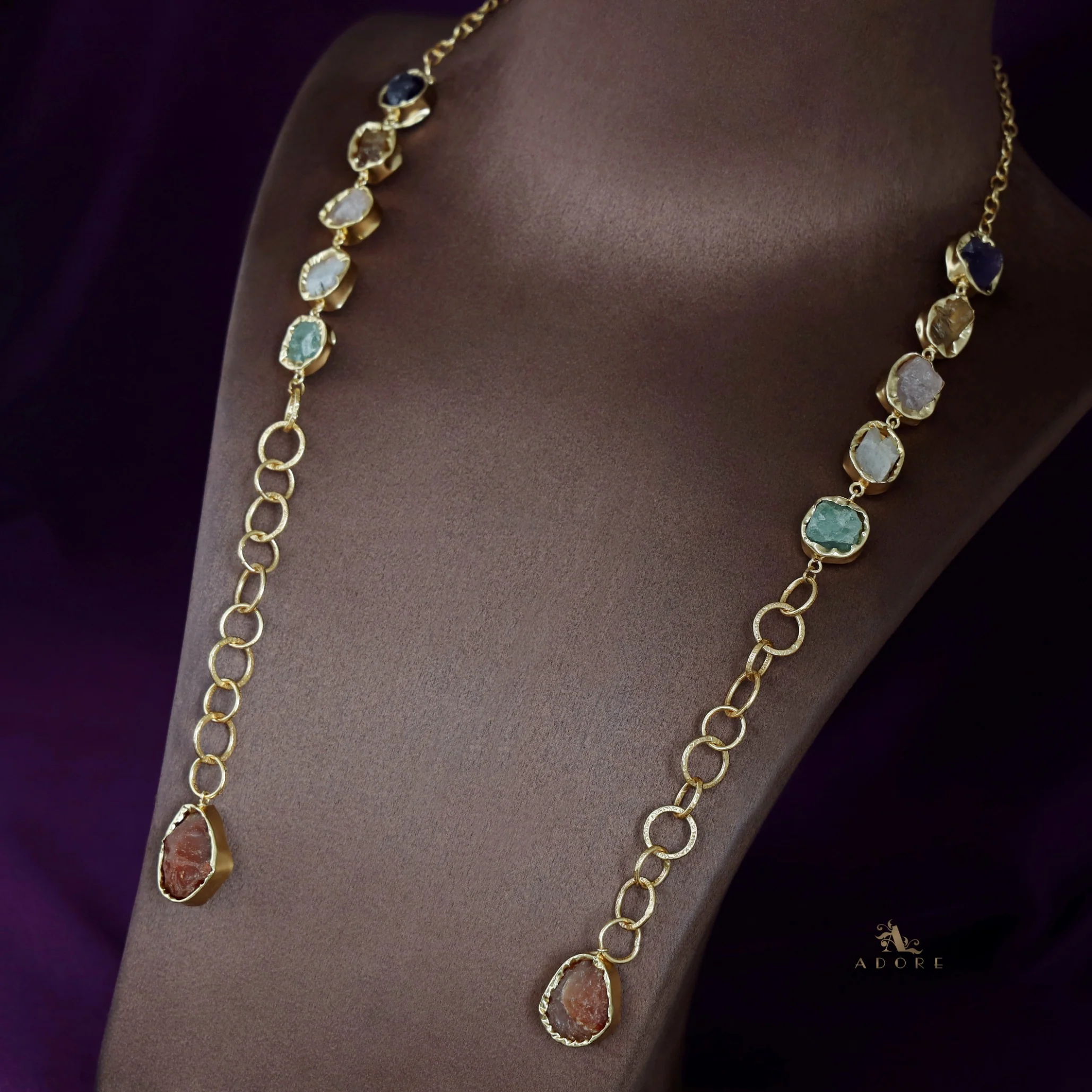 Mridhula Raw Stone Simple Chainy Neckpiece - Image 4