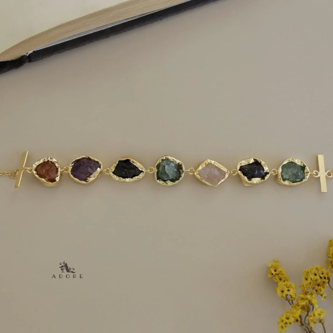 Mridula Golden One Layer 7 Stone Choker - Image 2