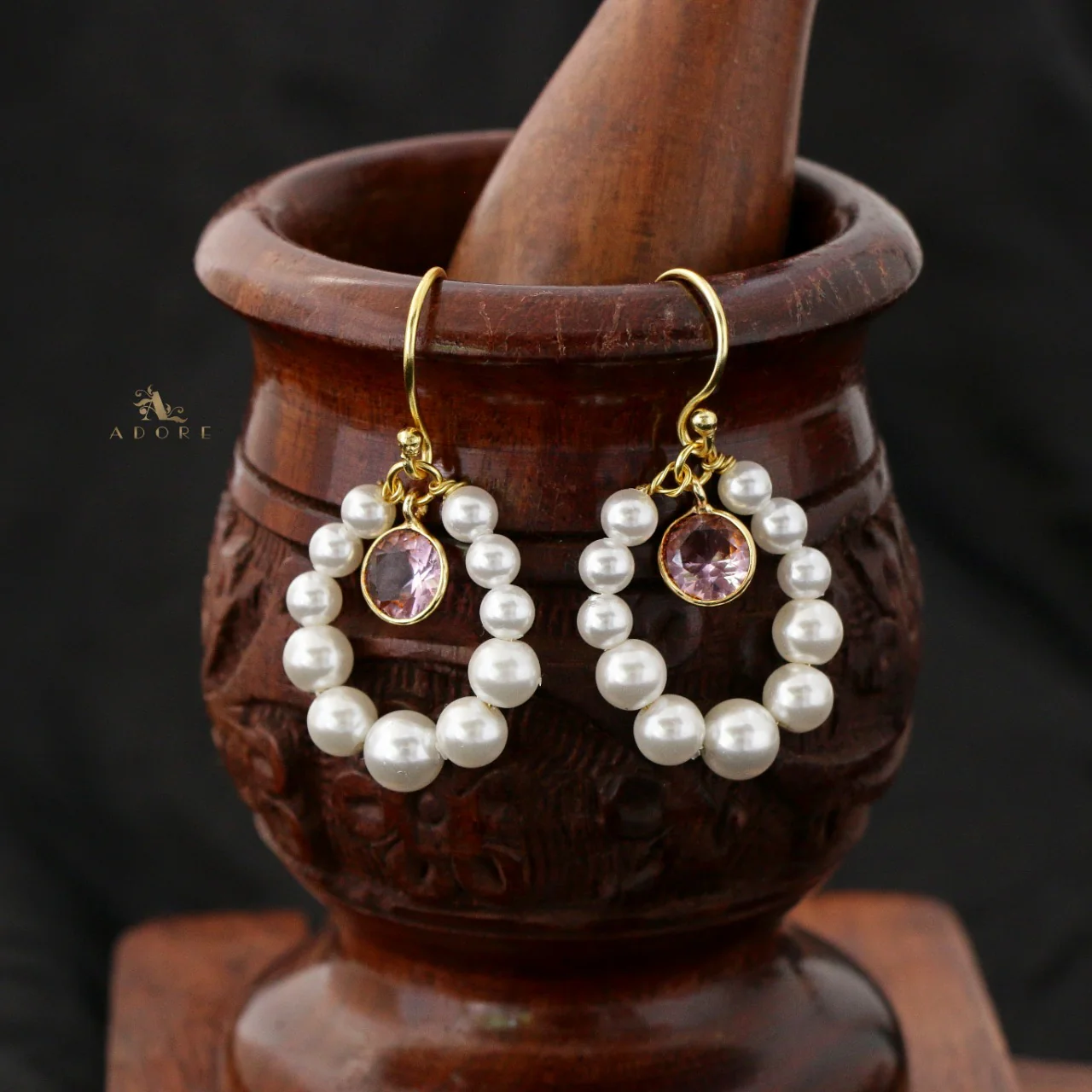 Mrinaal Pearl Hoop Earring - Image 14