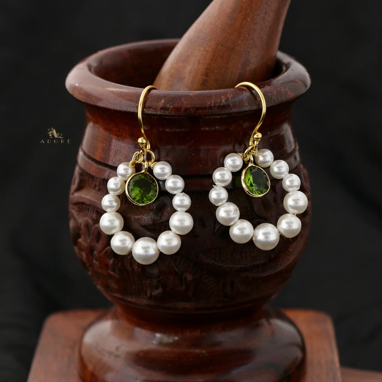 Mrinaal Pearl Hoop Earring - Image 5