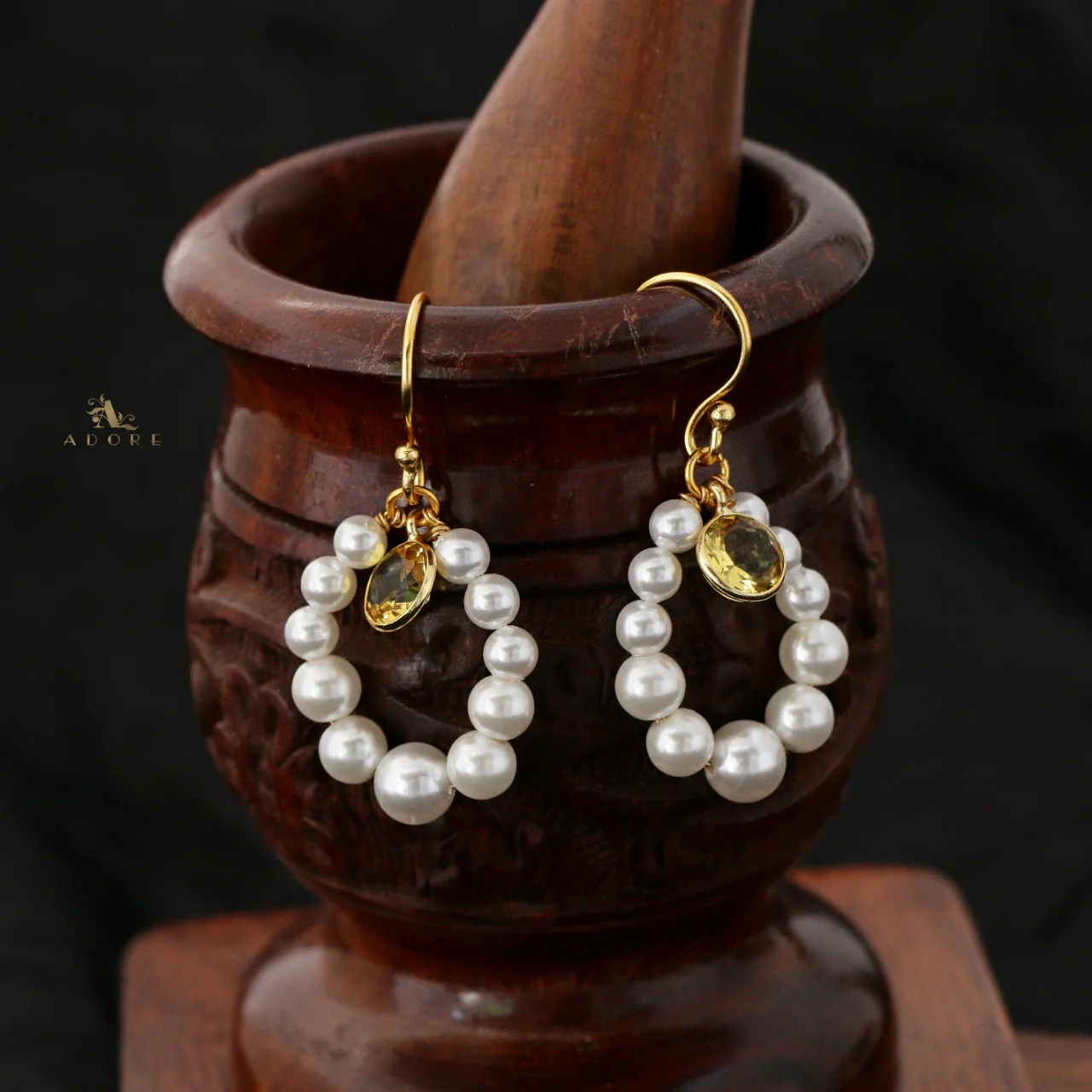 Mrinaal Pearl Hoop Earring - Image 6